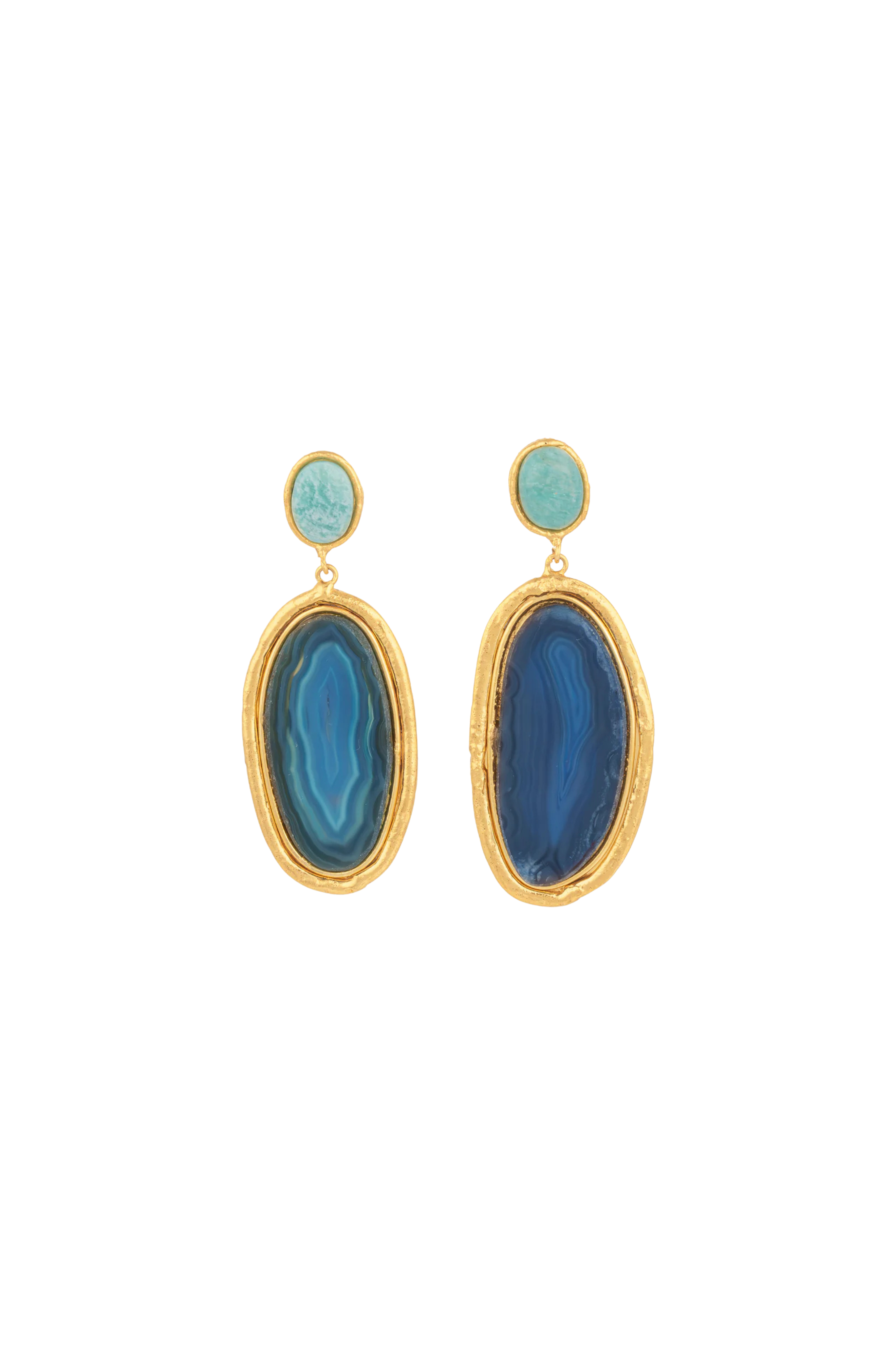 Dakota Earrings - Blue Agate & Amazonite