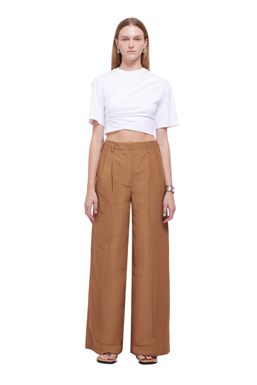 Cai Pleated Wide-Leg Pants