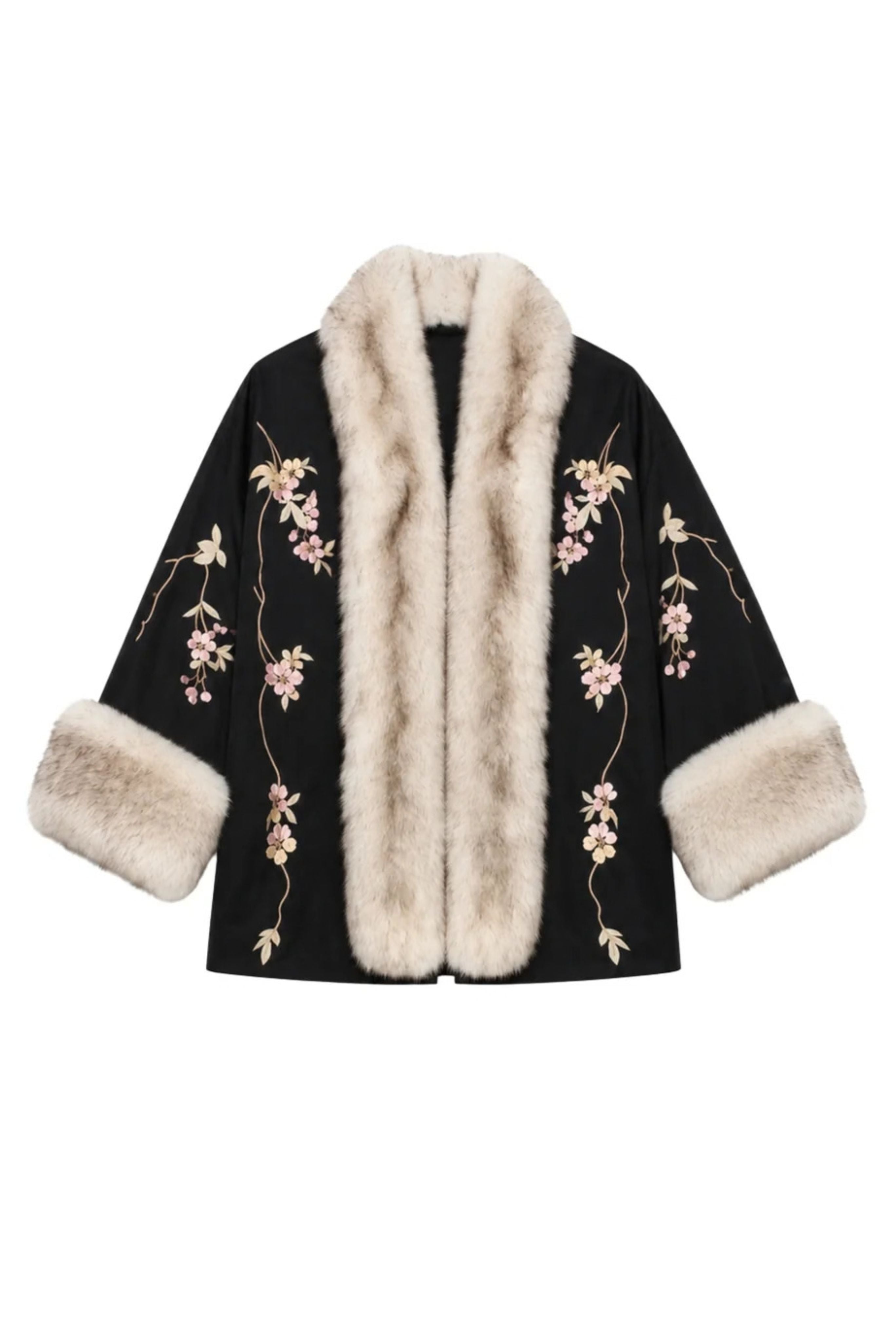 Demi-Couture Reconstituted Fur And Silk Robe