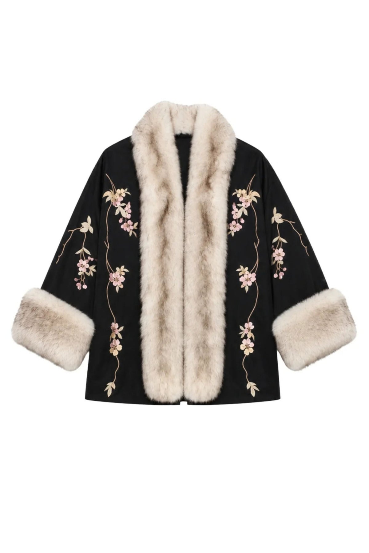 Demi-Couture Reconstituted Fur And Silk Robe