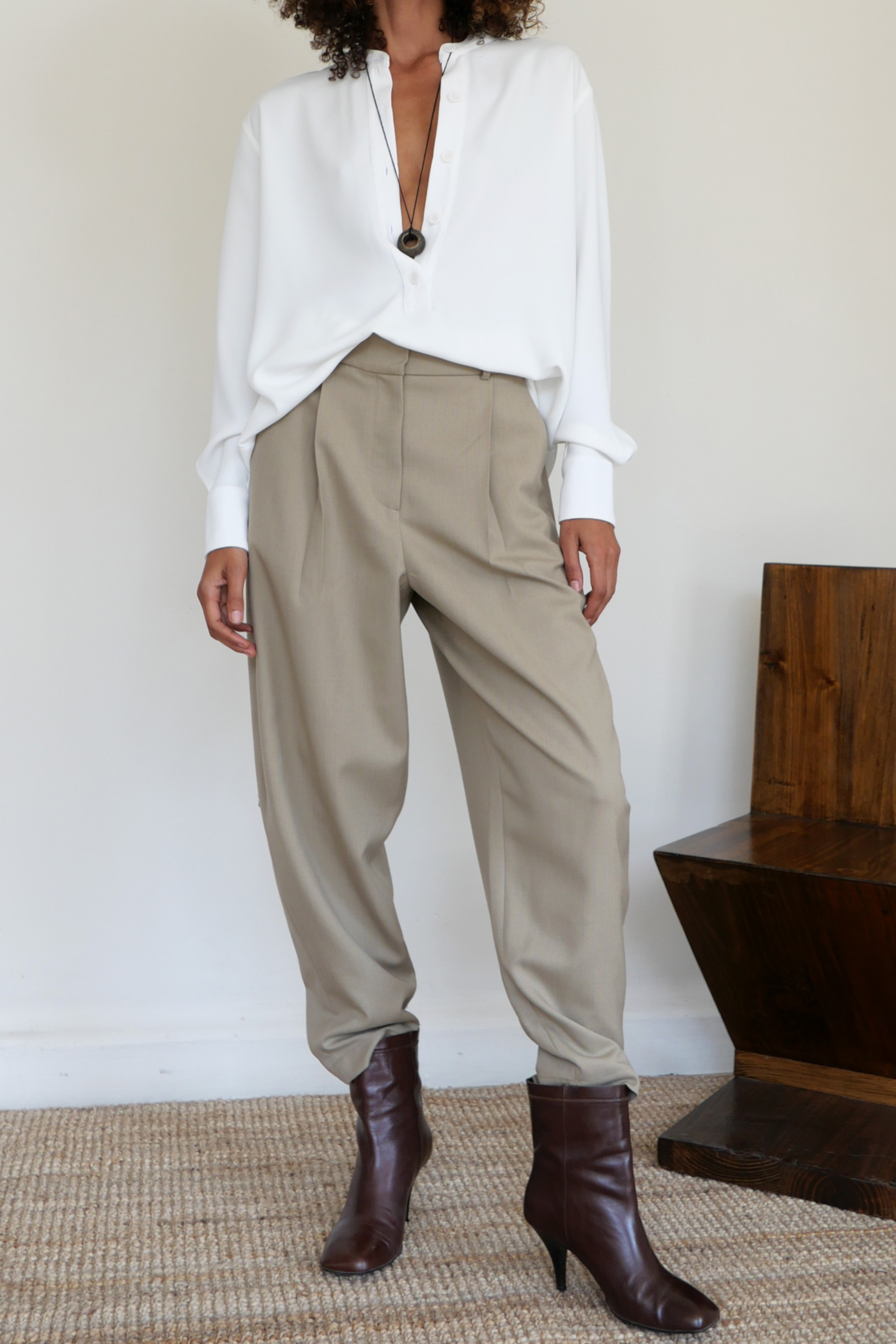 Barrel Trouser - Beige