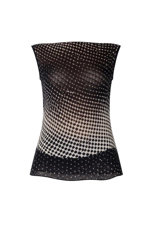 Halftone Wiggle Dot Cowl Back Shell