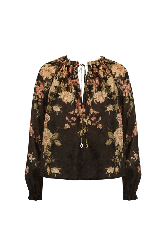 Jolie Print Long Sleeve Top