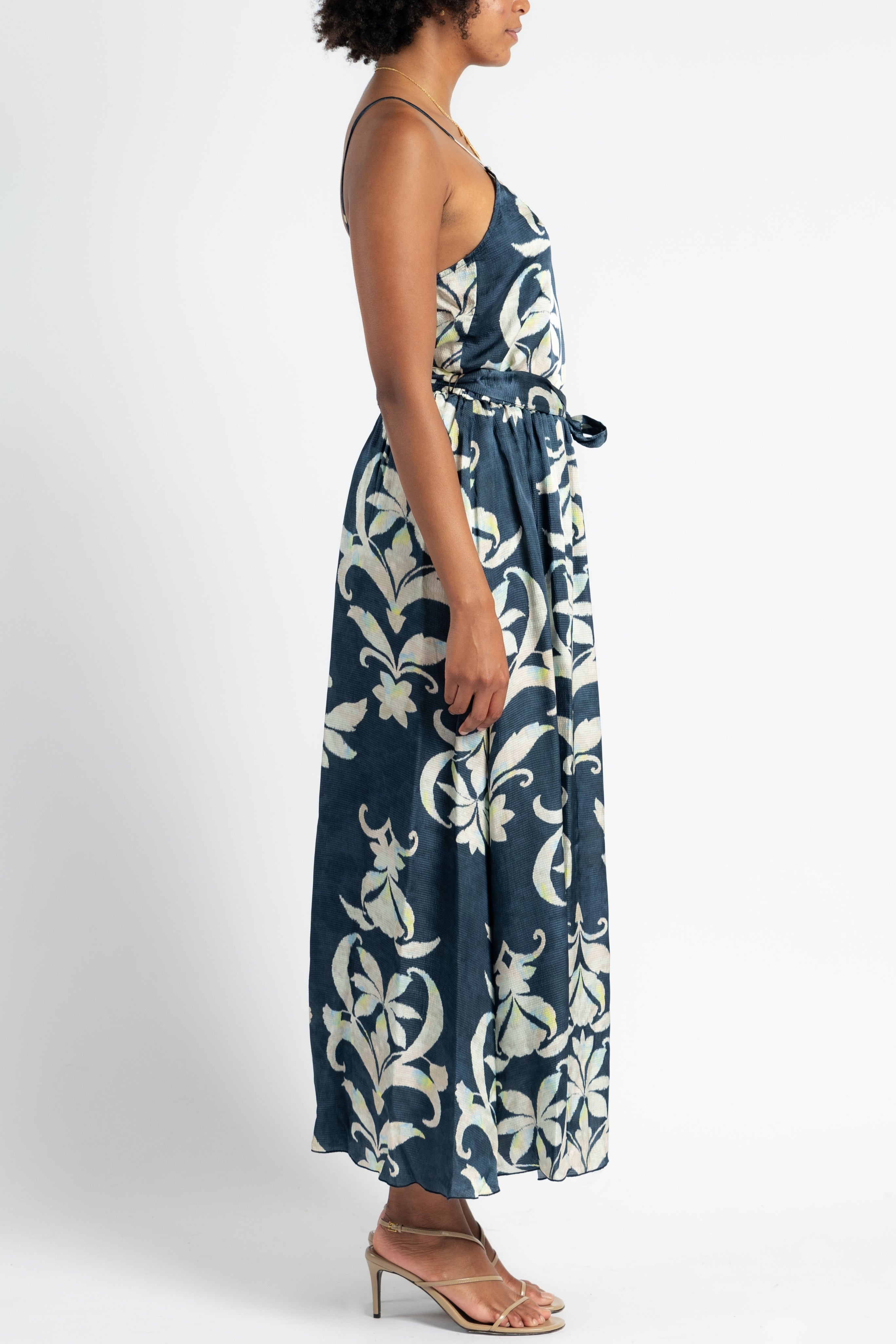 Secret Lily Print Viscose Satin Top