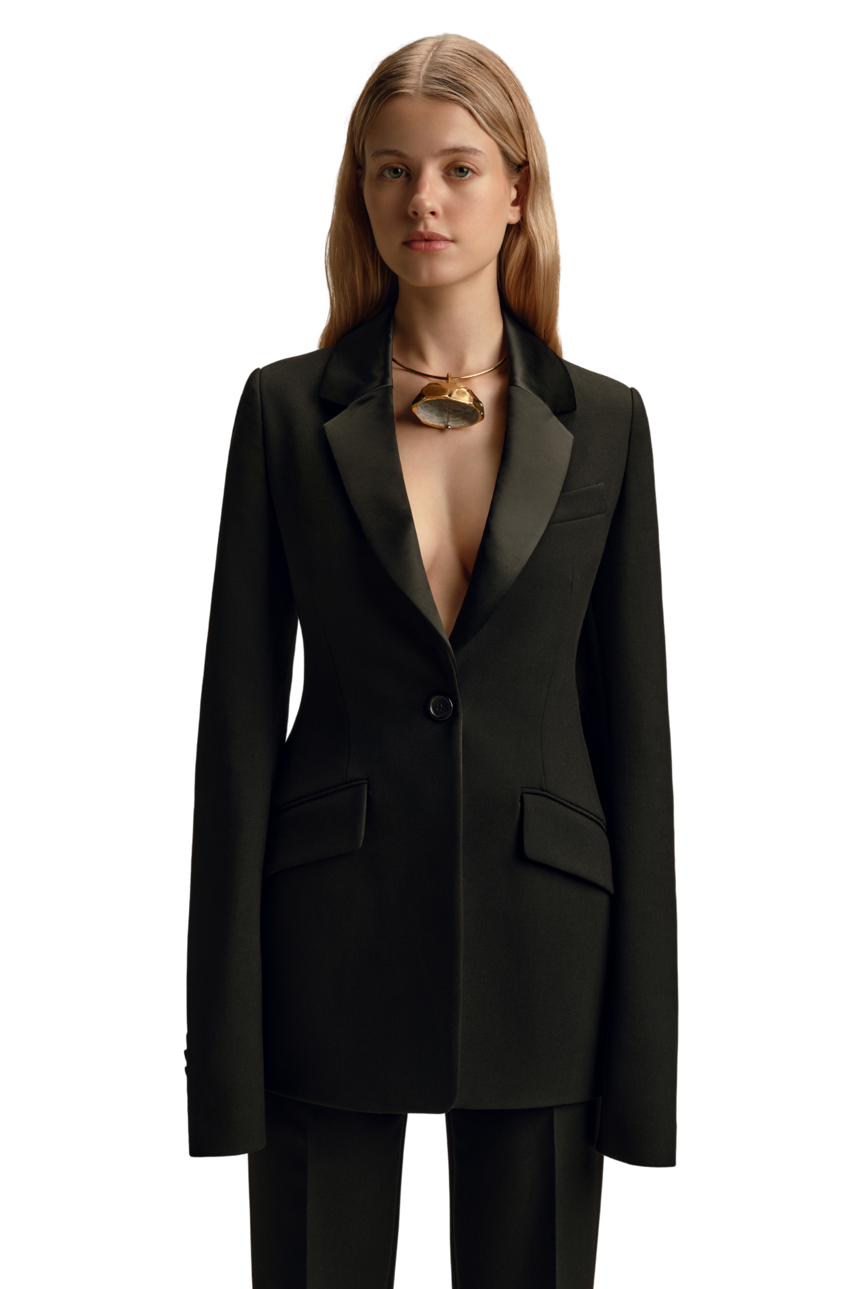 MARINA MOSCONE Black Basque Blazer