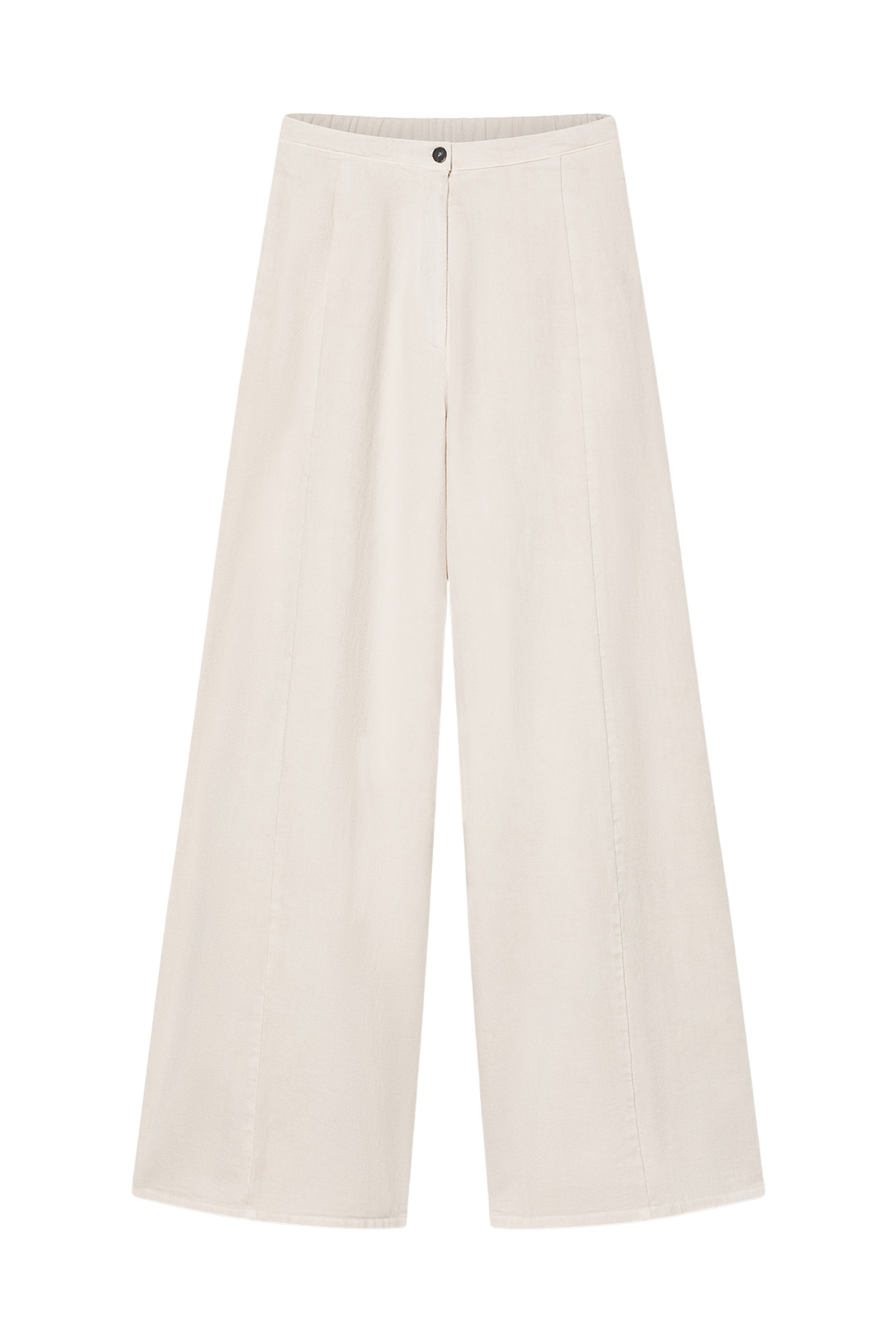 fluid cotton twill wide leg pants