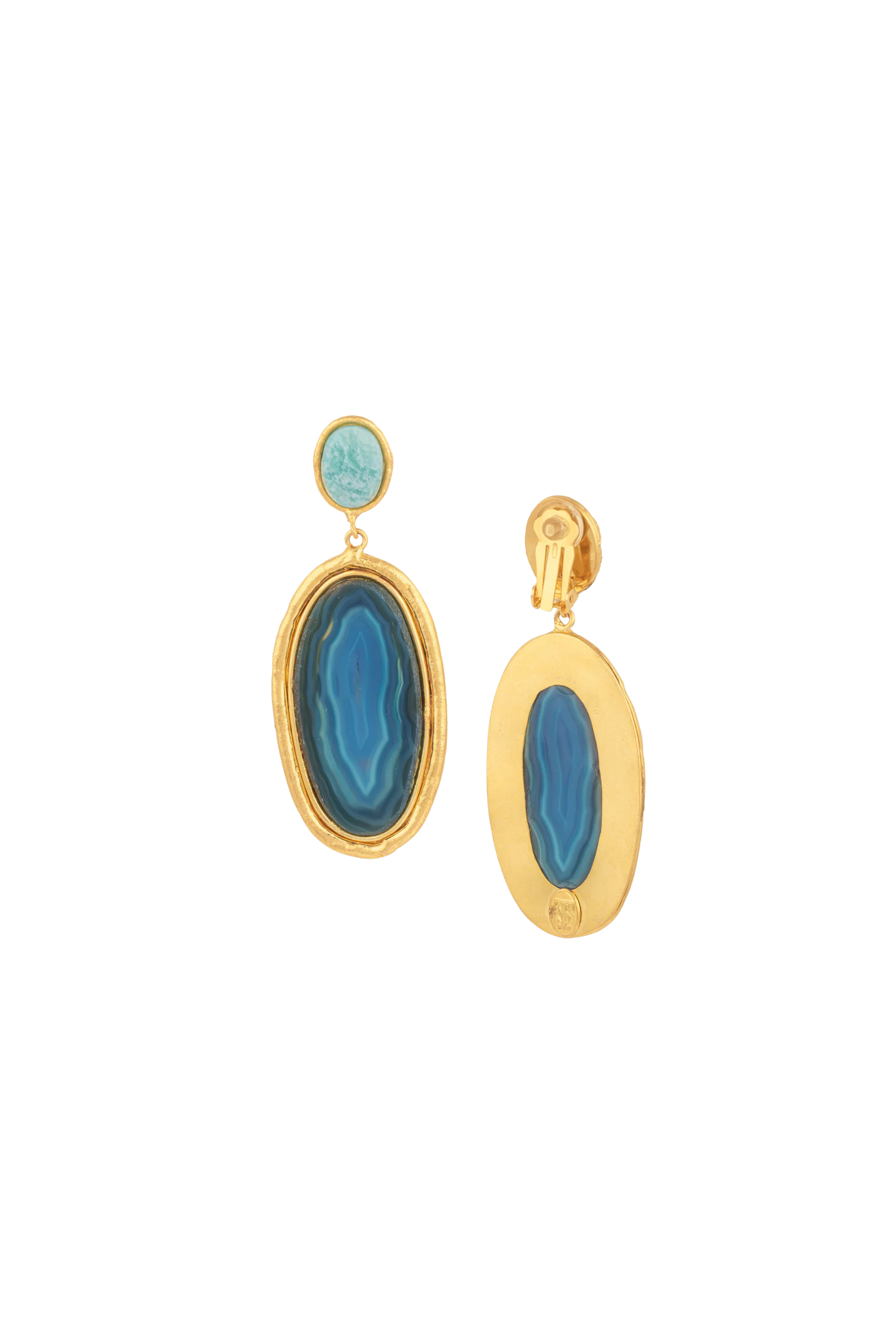 Dakota Earrings - Blue Agate & Amazonite