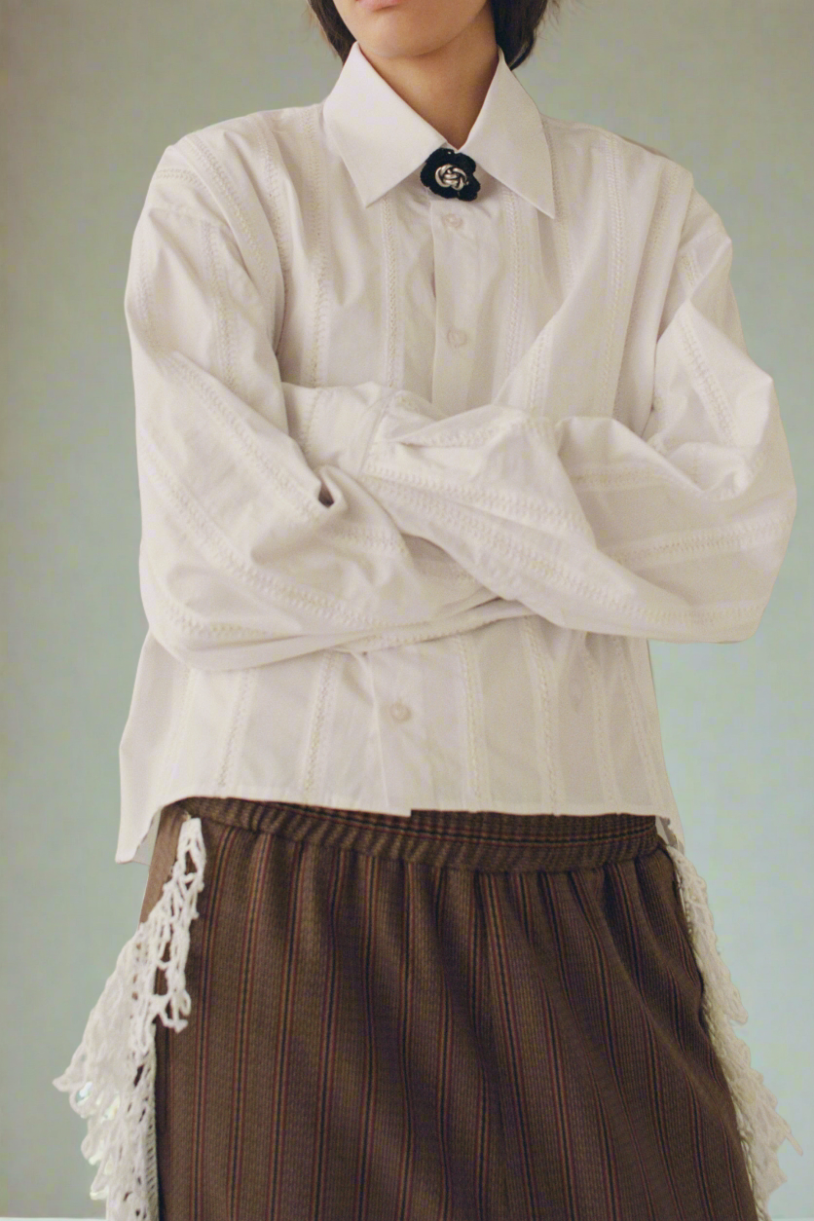 DIOTIMA Mossman White Crochet Shirt
