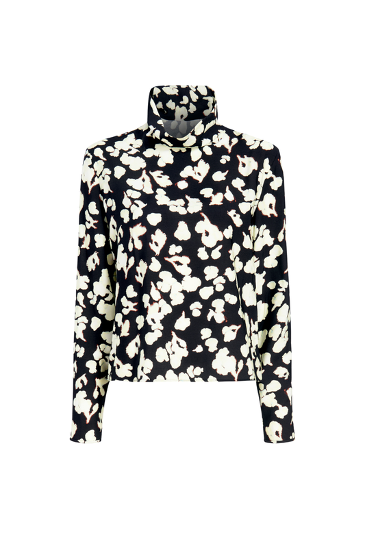 Ansel Top In Printed Soft Twill