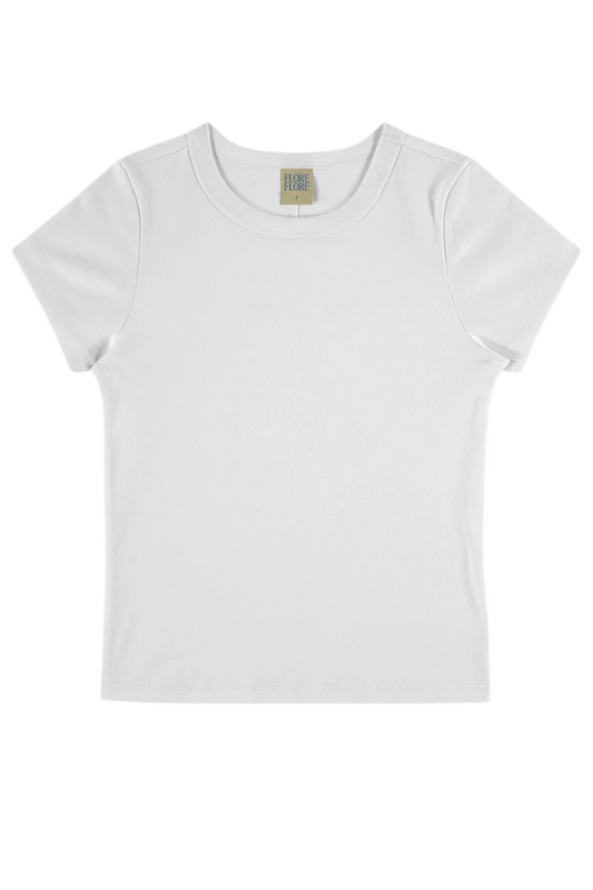 Car Baby Tee in White