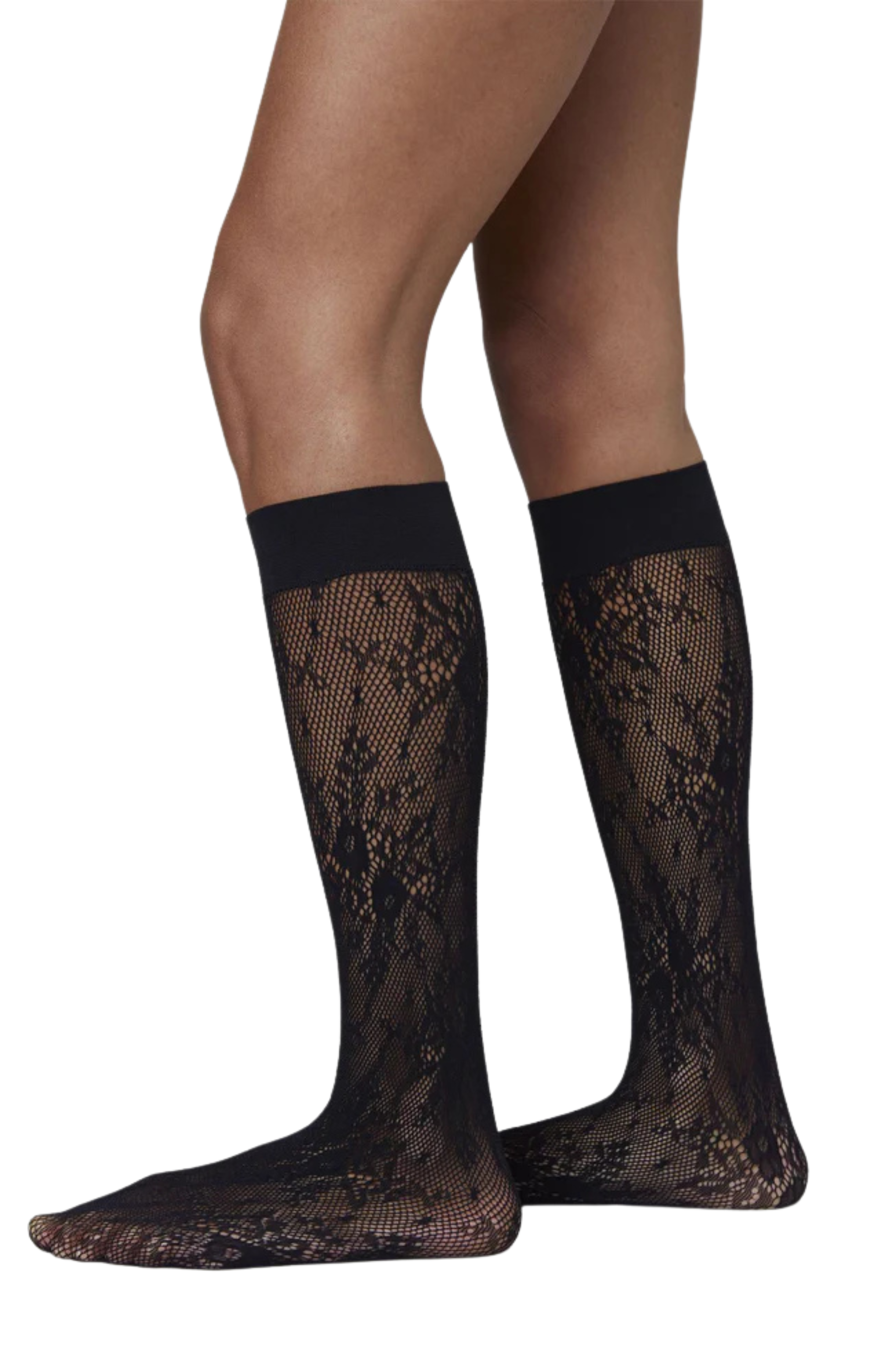 Rosa Lace Knee-Highs in Black