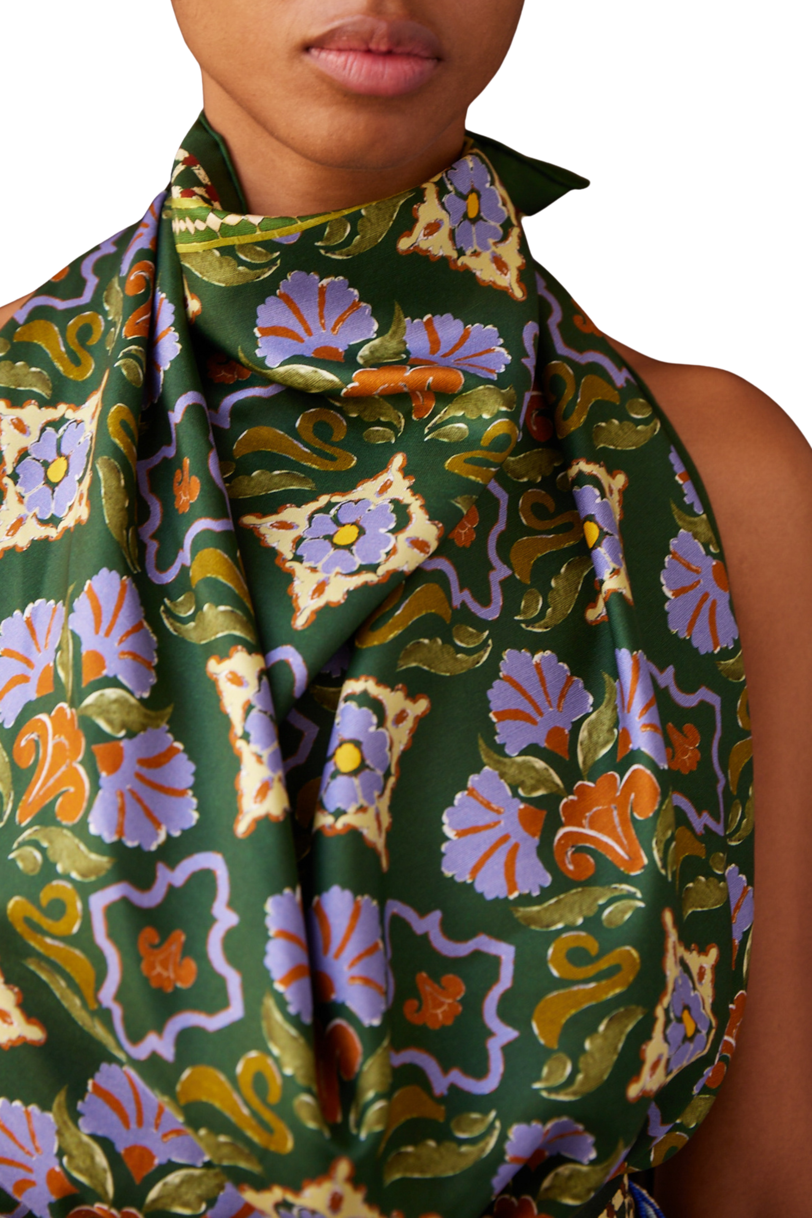 Cece Spliced Silk Top