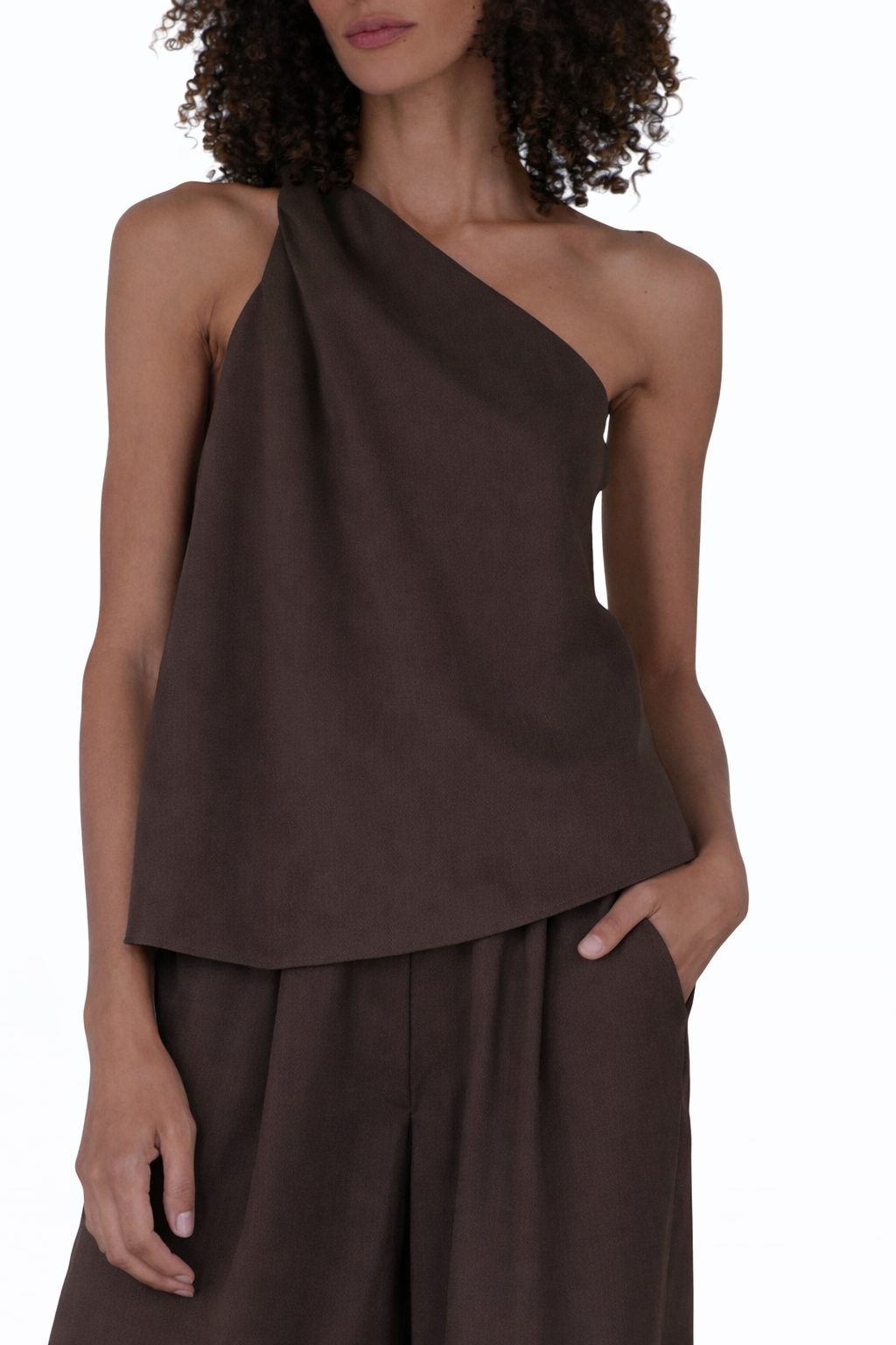 Stripe One Shoulder Top