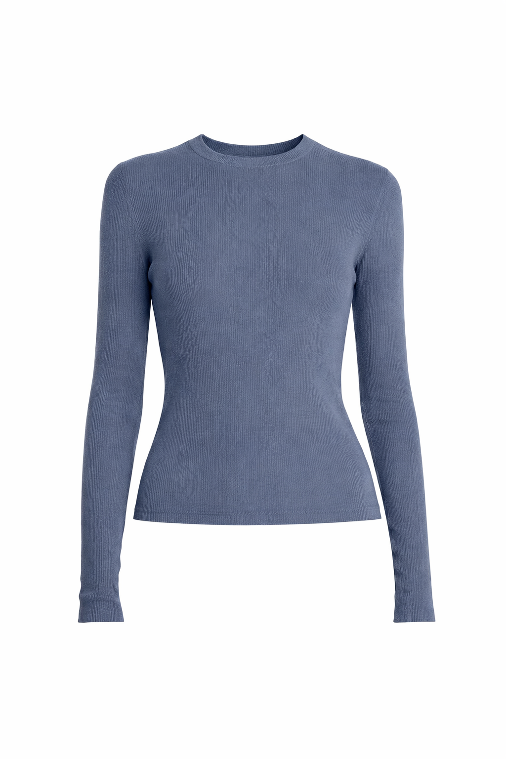 Hutton Ribbed Crewneck Pullover in Steel