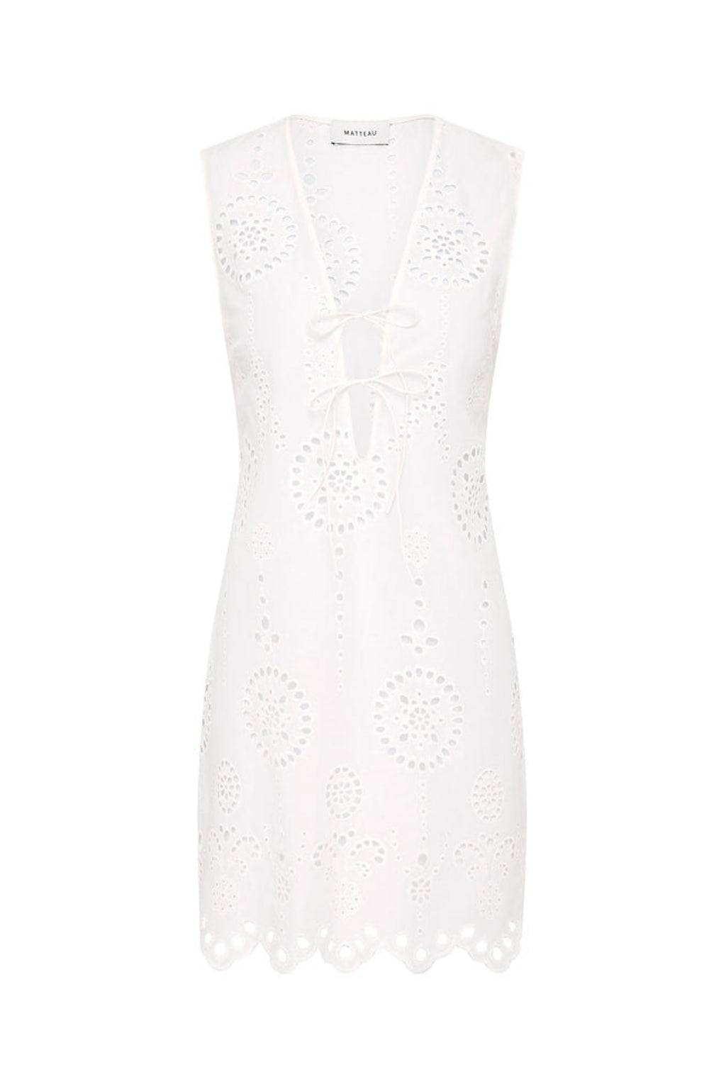 matteau broderie cotton midi dress Matteau Broderie Strapless Dress - Floral Broderie (Black)