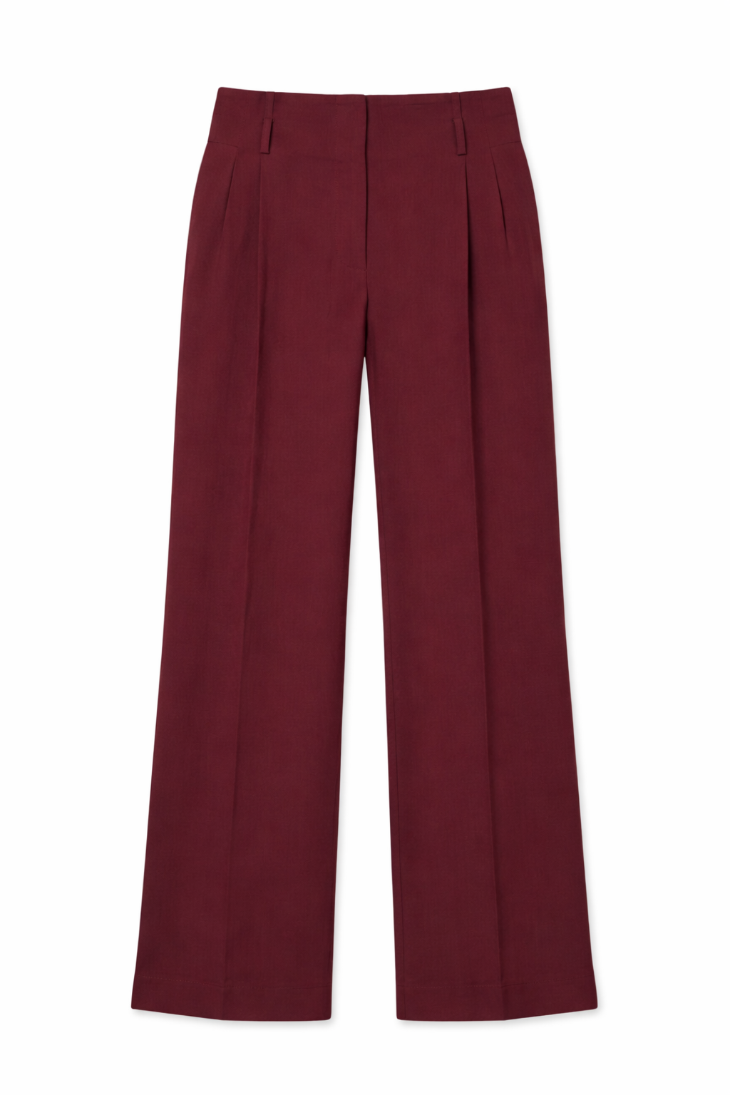 Fluid Slubbed High Waisted Pants