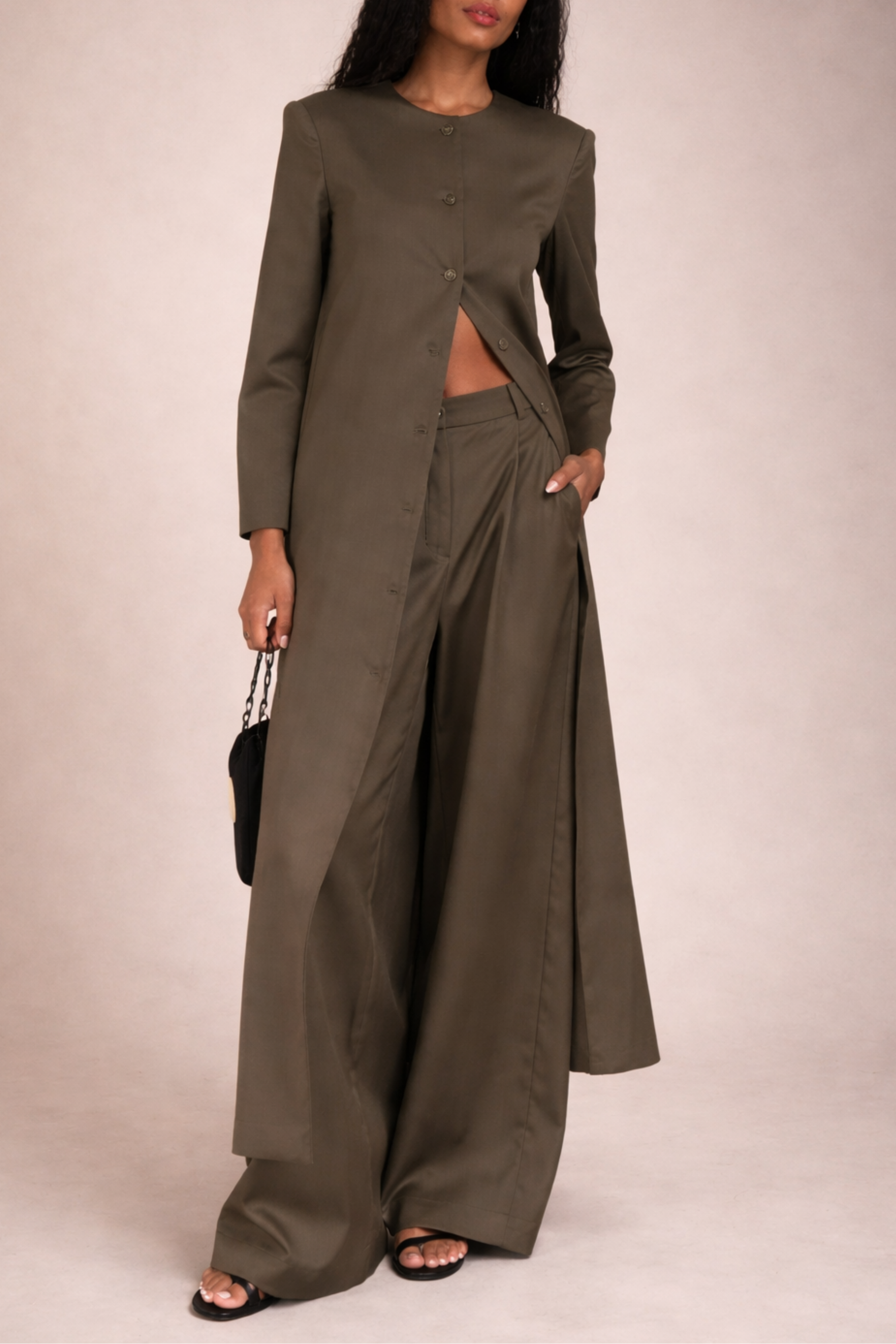 Summer Wool Long Cardigan coat