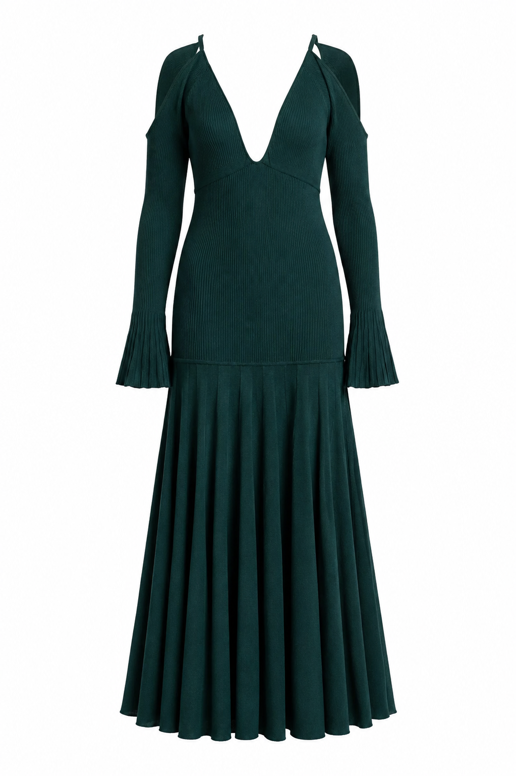 Cold Shoulder Multi-Rib Maxi Dress