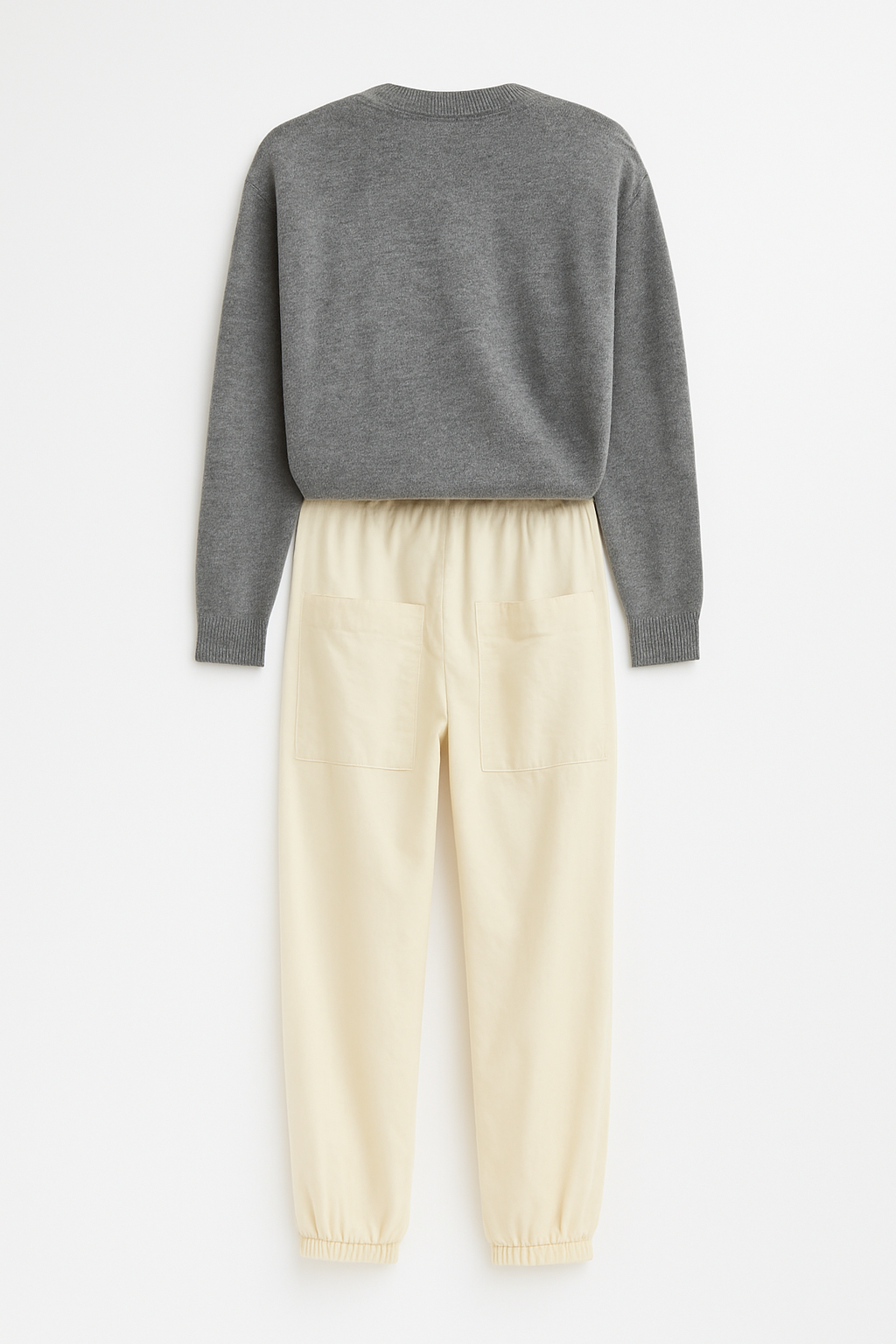 Nylon Zipper Jogger in Ivory