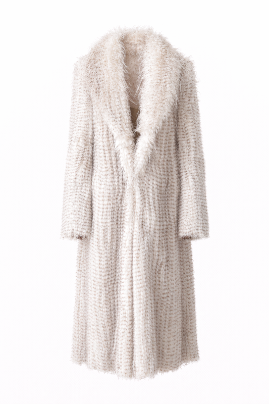 Faux Fur Coat with Shawl Collar