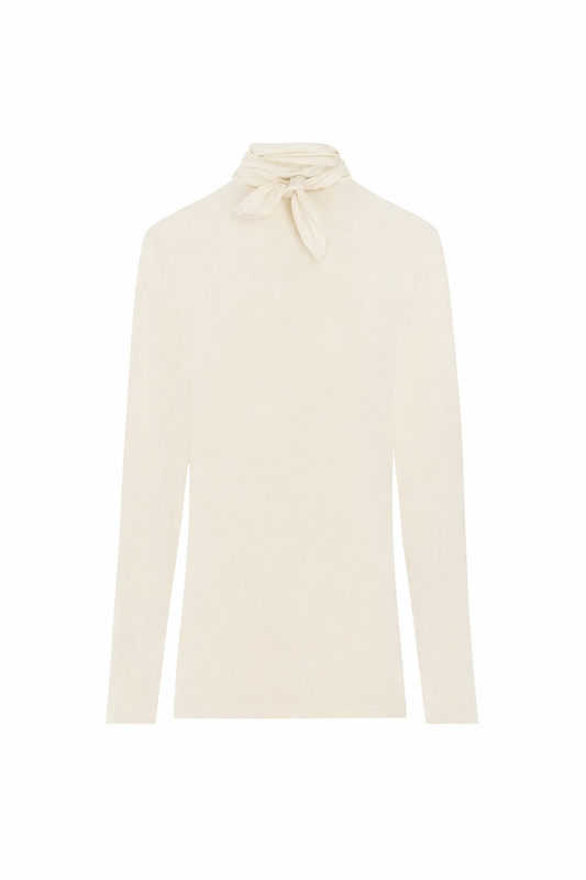 Foulard Top in Pearl White