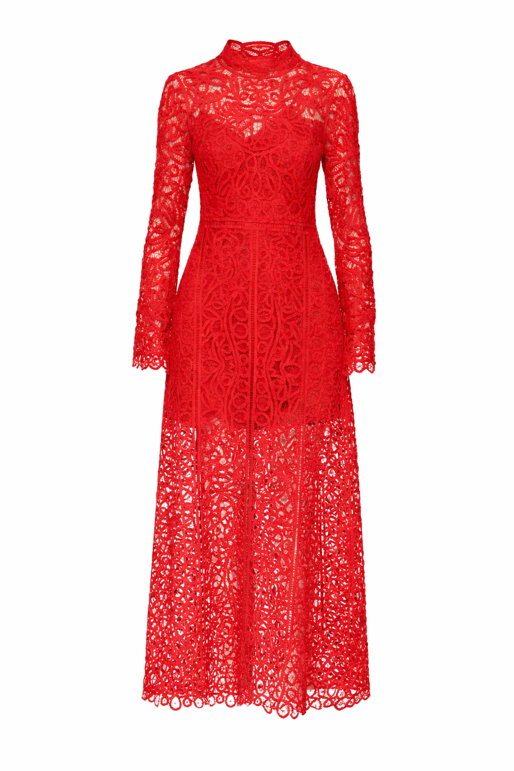 Adelina Battenberg Lace Maxi Dress