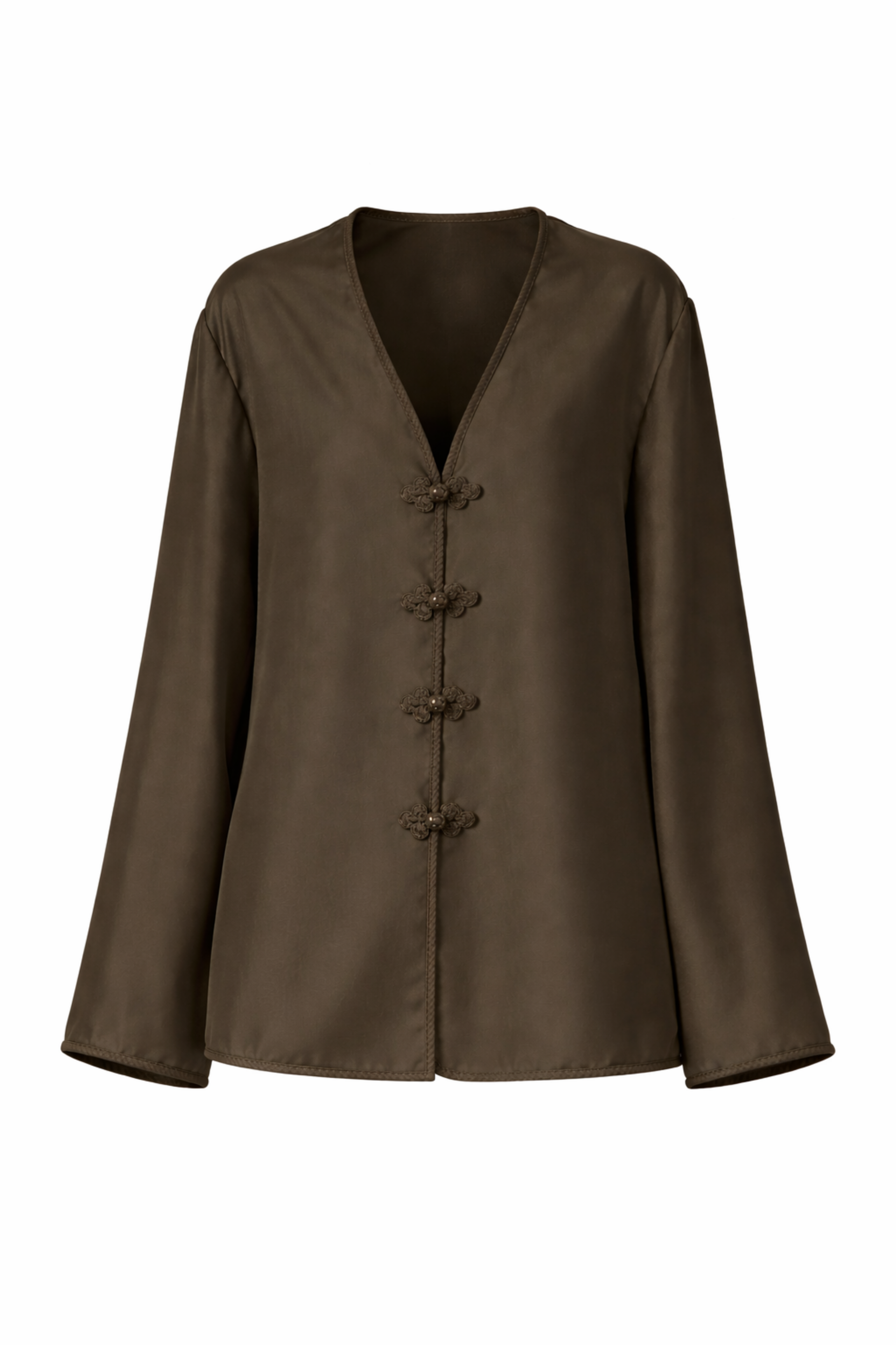 Mandarin Closure Silk Top