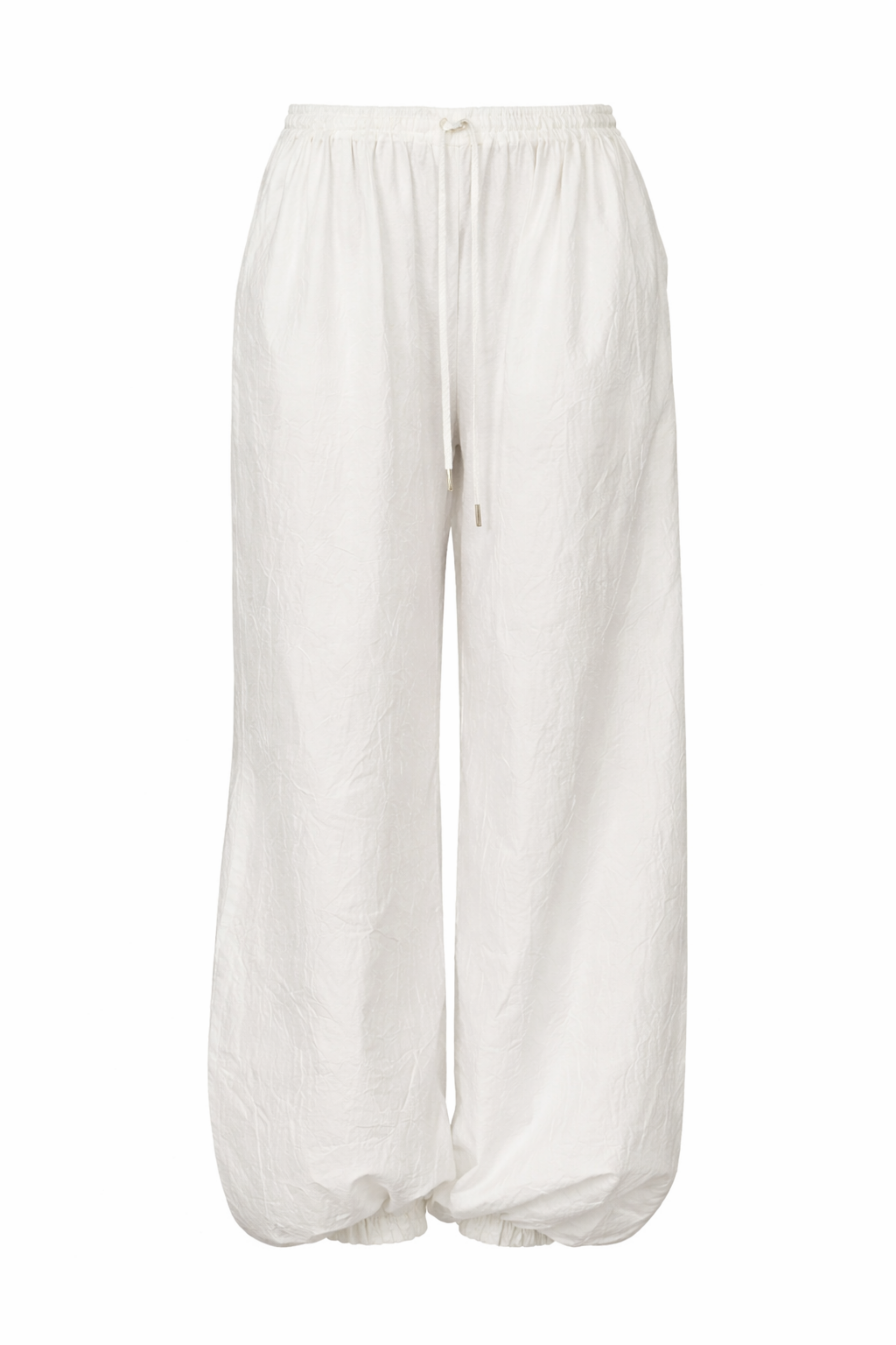 Volume Crushed Cotton Trousers
