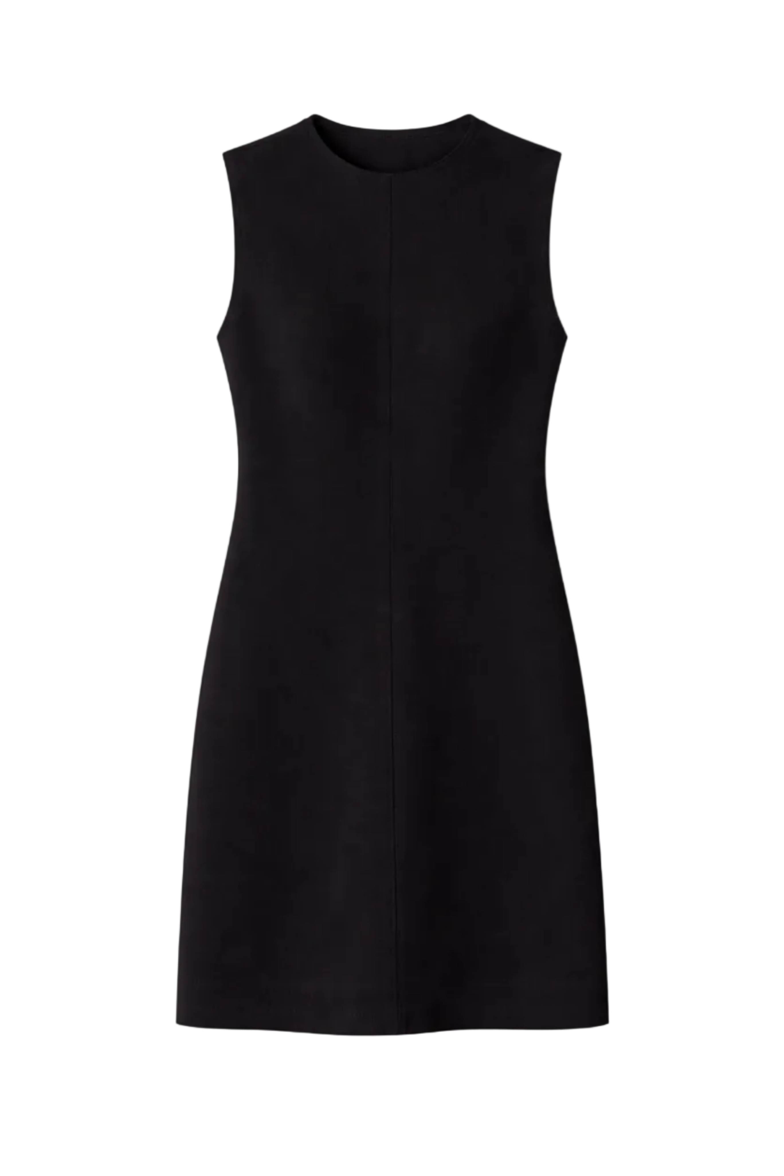 Viscose Plisse Sleeveless Bias Short Tunic Dress In Black