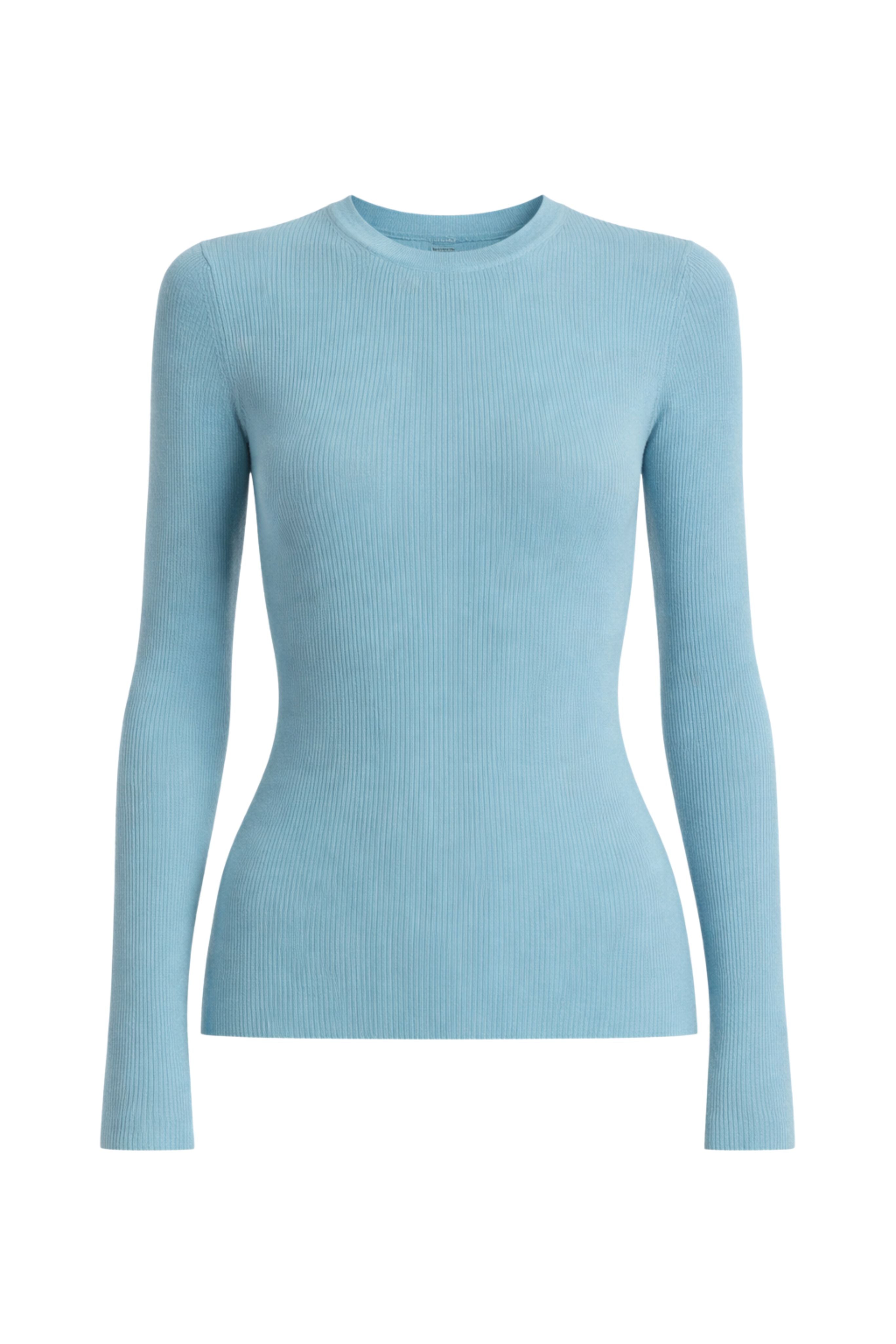 Hutton Ribbed Crewneck Pullover in Seaglass