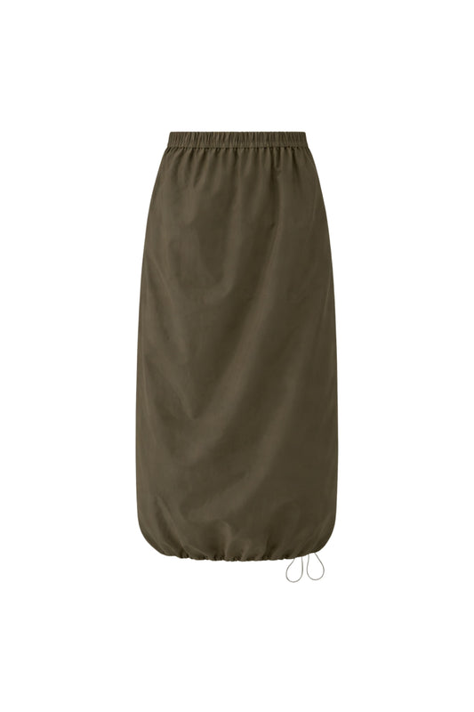 Italian Sporty Nylon Midi Anorak Skirt
