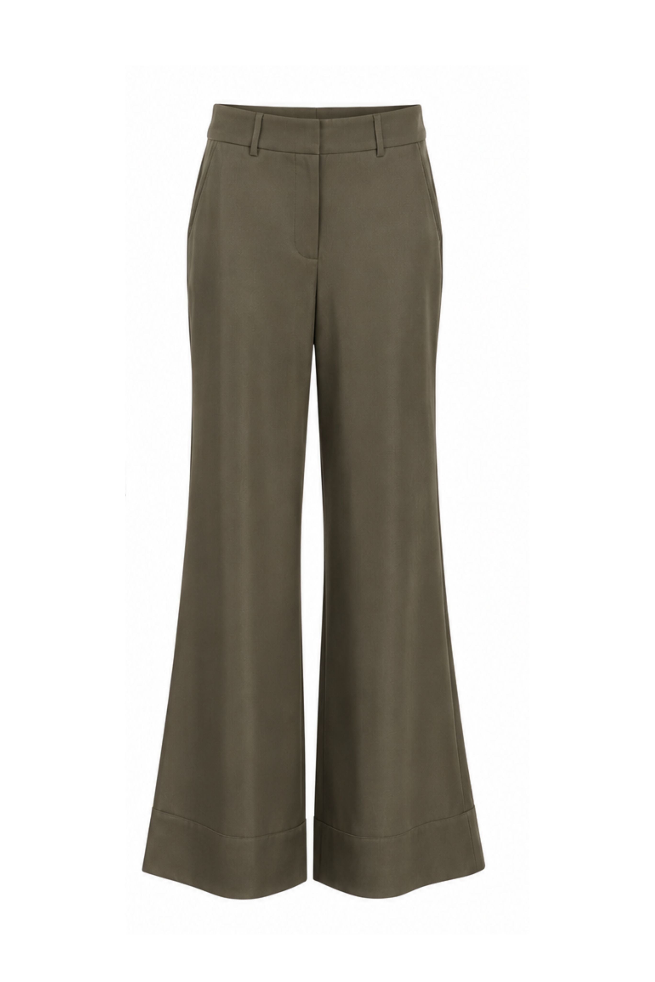 Summer Wool Flare Trouser in Putty