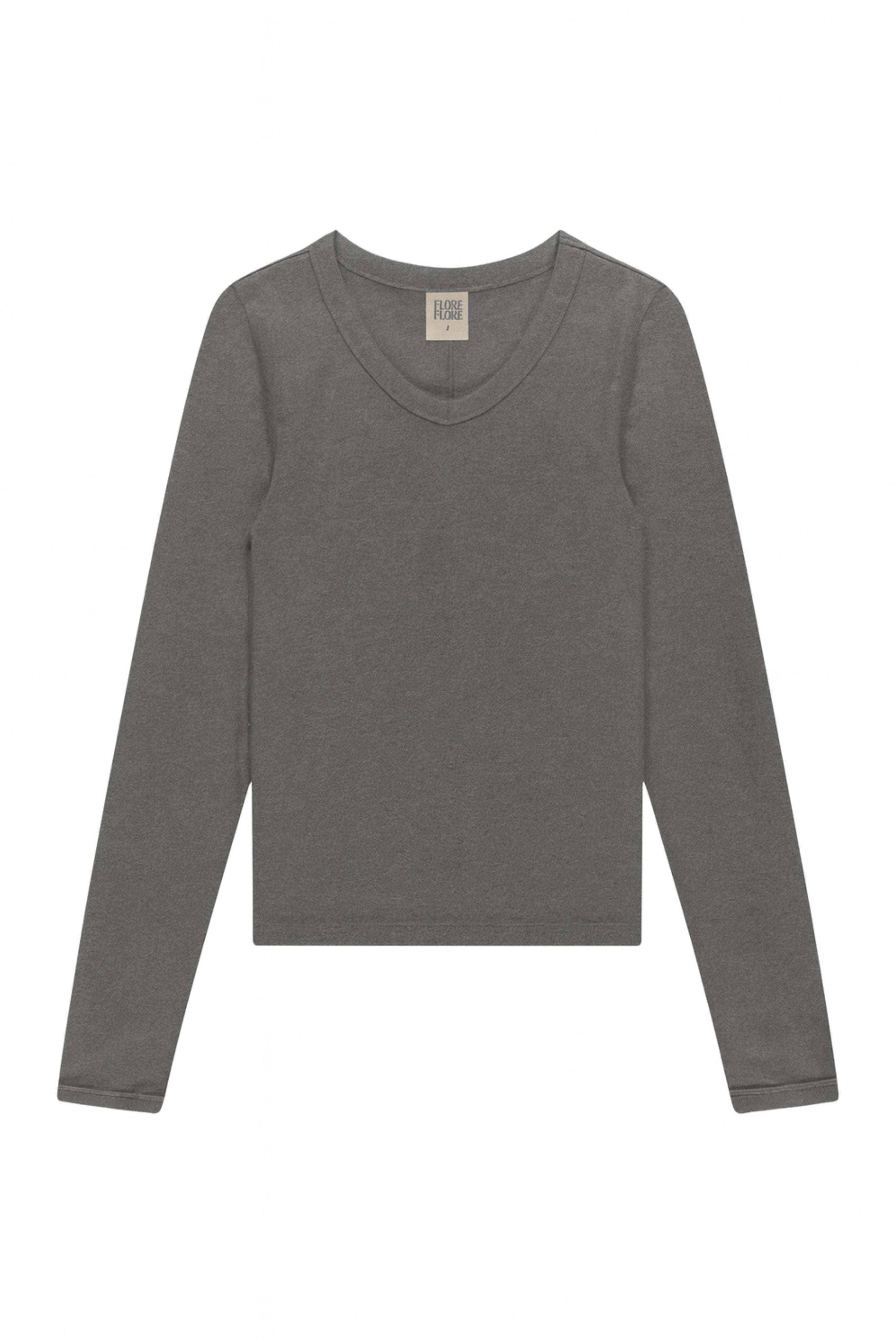 Jill Long Sleeve Tee in Grey