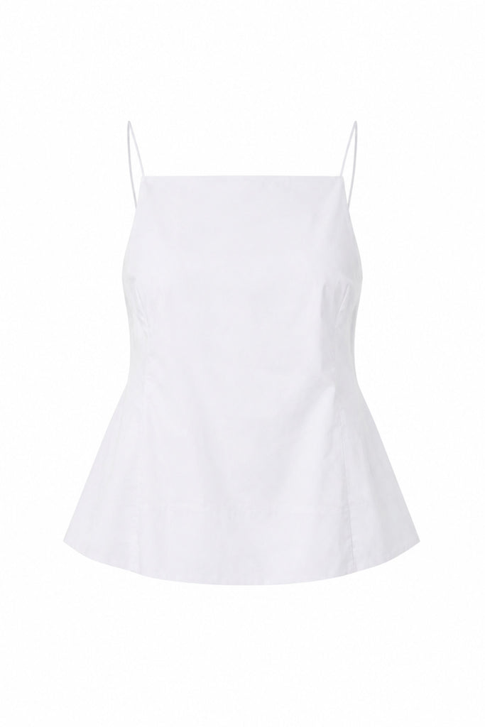 Eco Poplin Strappy Open Back Top
