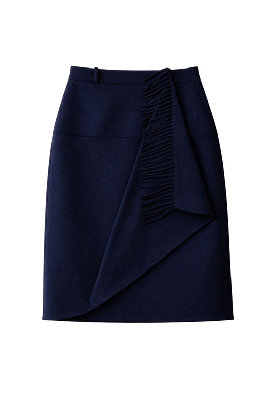 Wrap Skirt with Fringe Detail