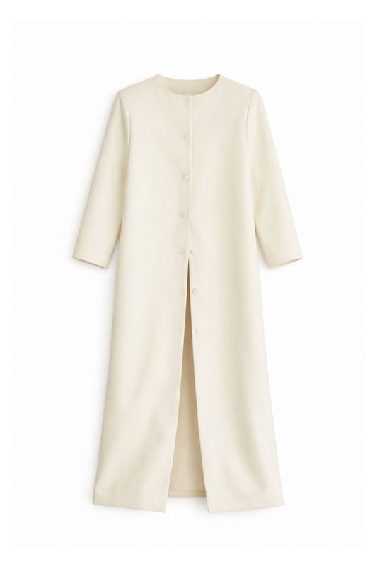 Crepe Long Cardigan Coat