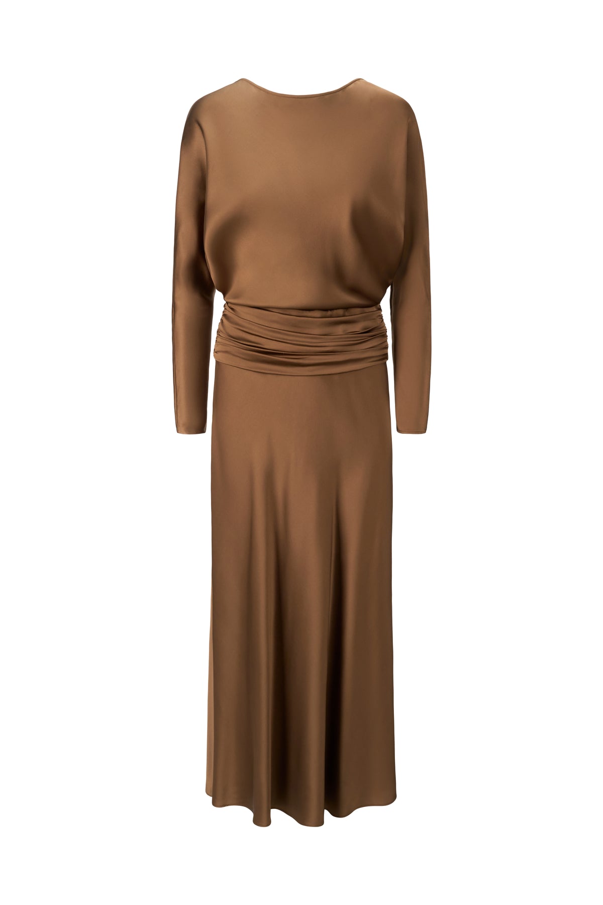 Freda Silk Dress - Cigar