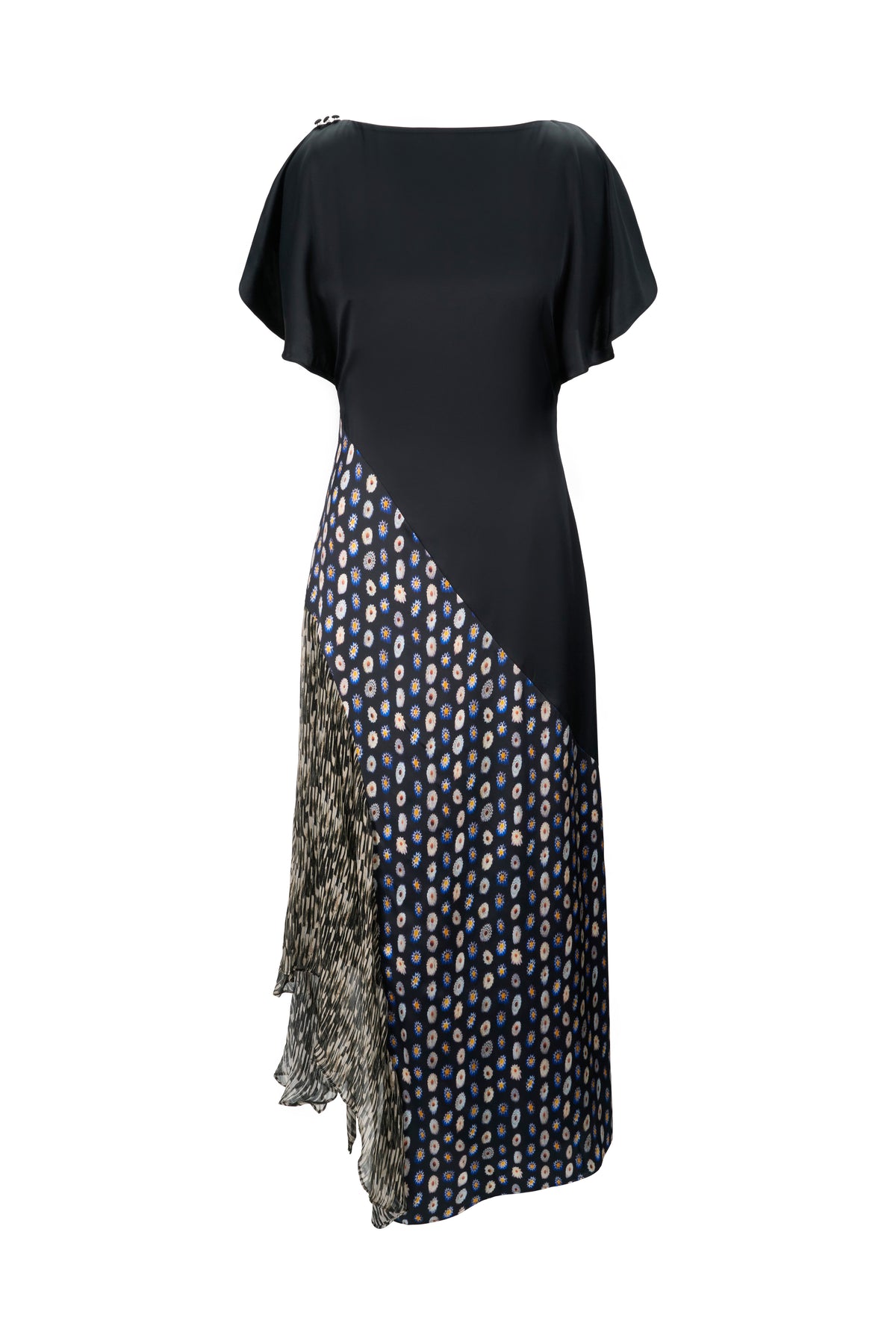 Fawn Silk Dress - Black Multi