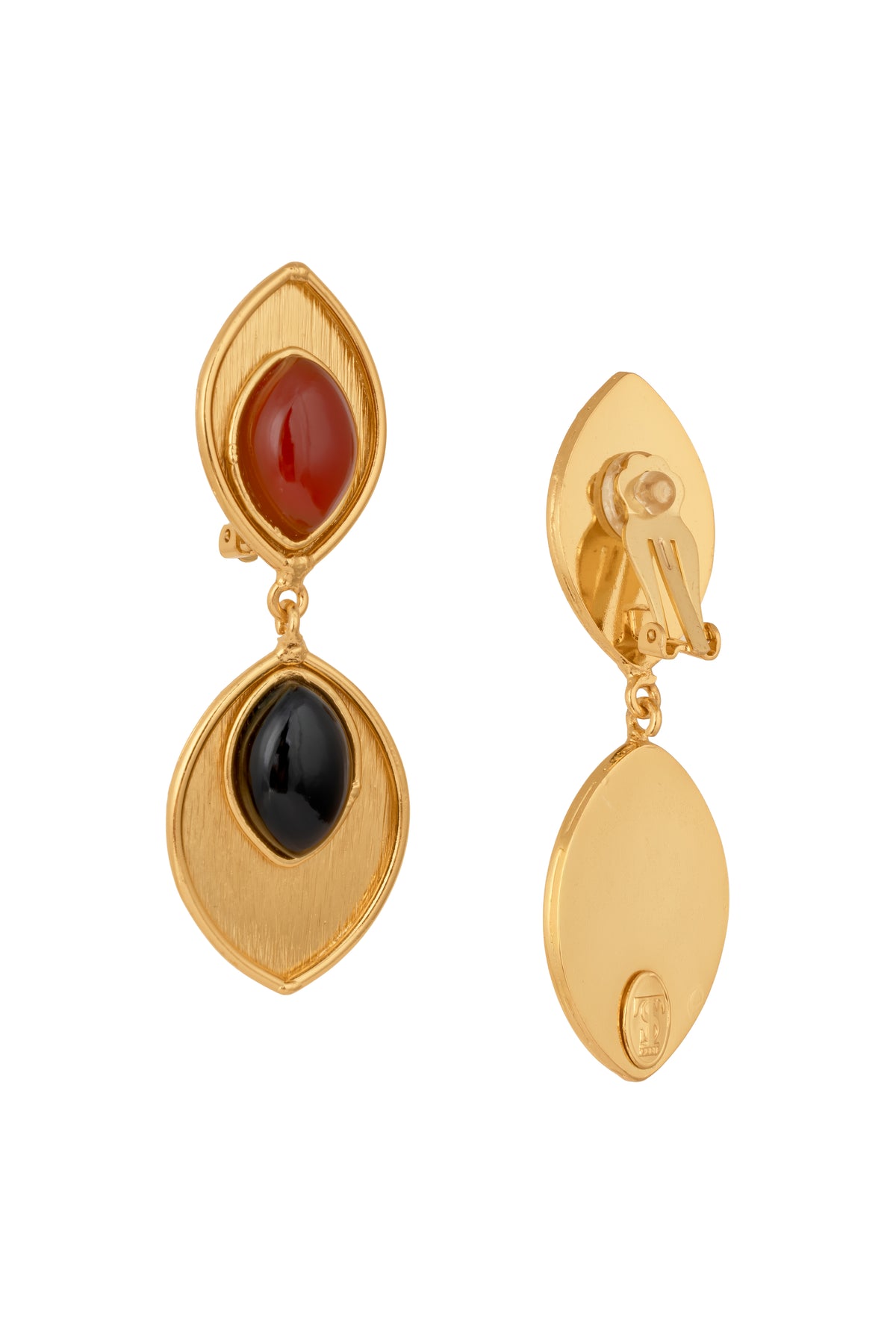 Marquise Earrings - Cornaline/Black Onyx