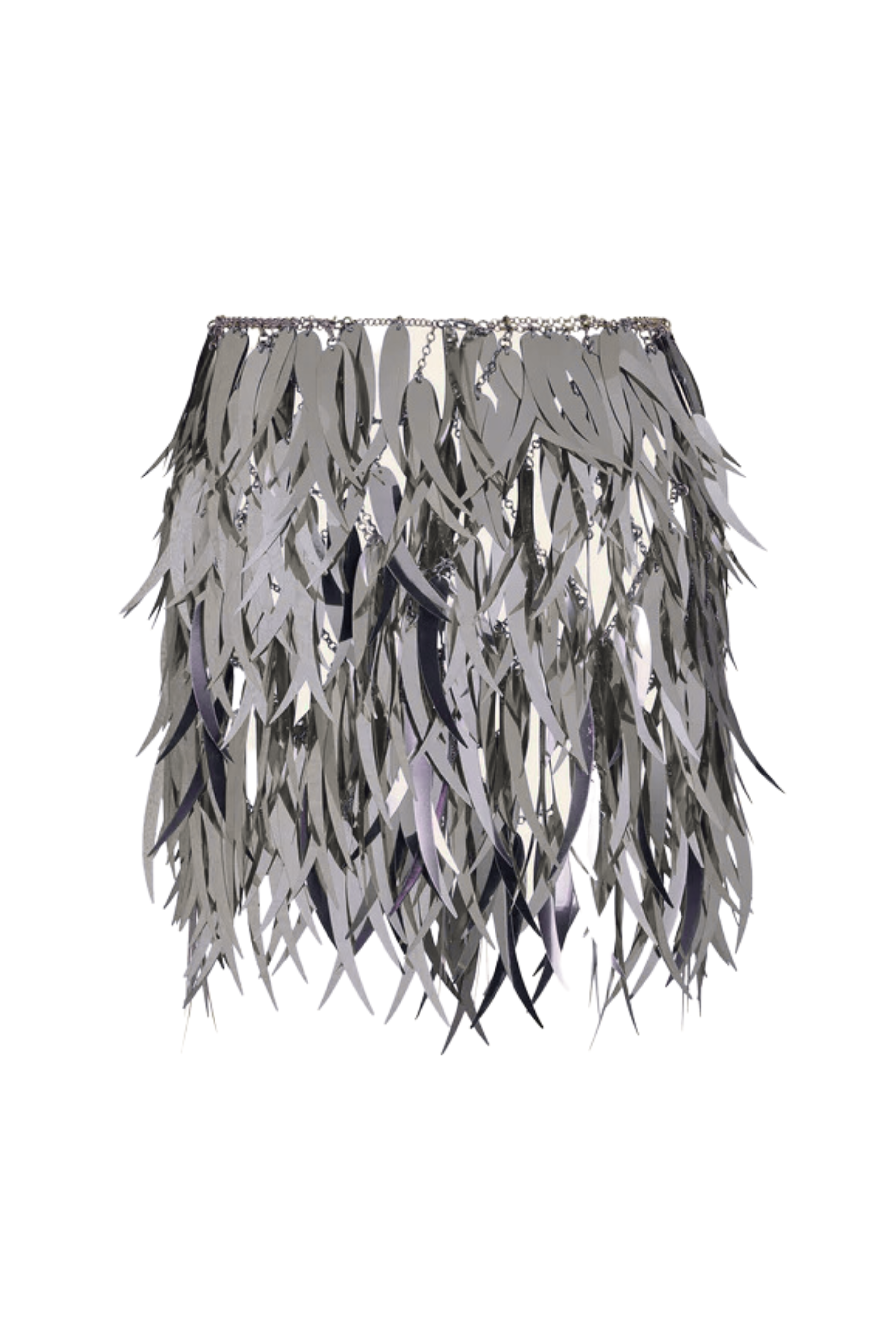 RABANNE EXCLUSIVE Mini Skirt with Metallic Feathers