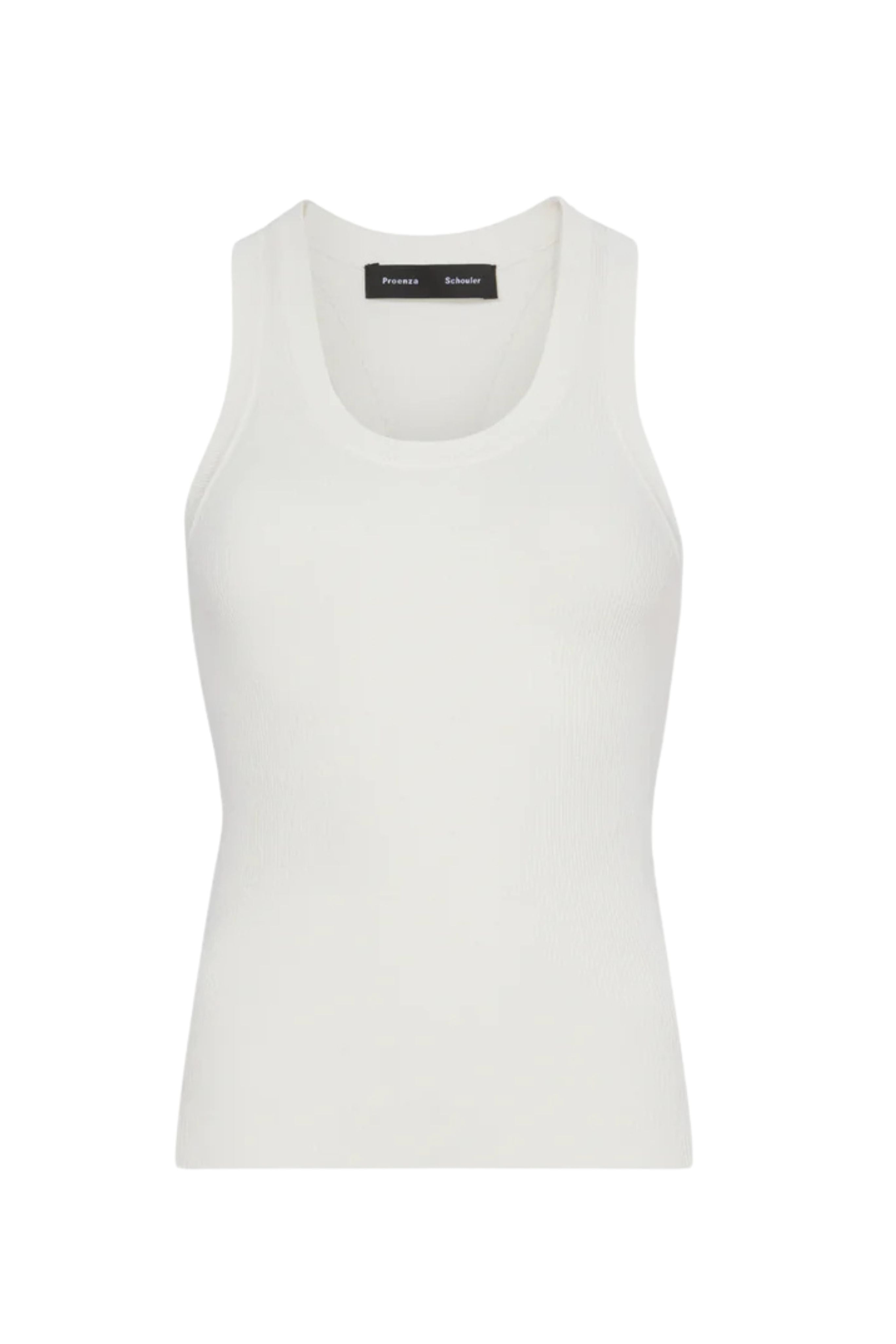 Roberts Tank in Matte Viscose Rib in White