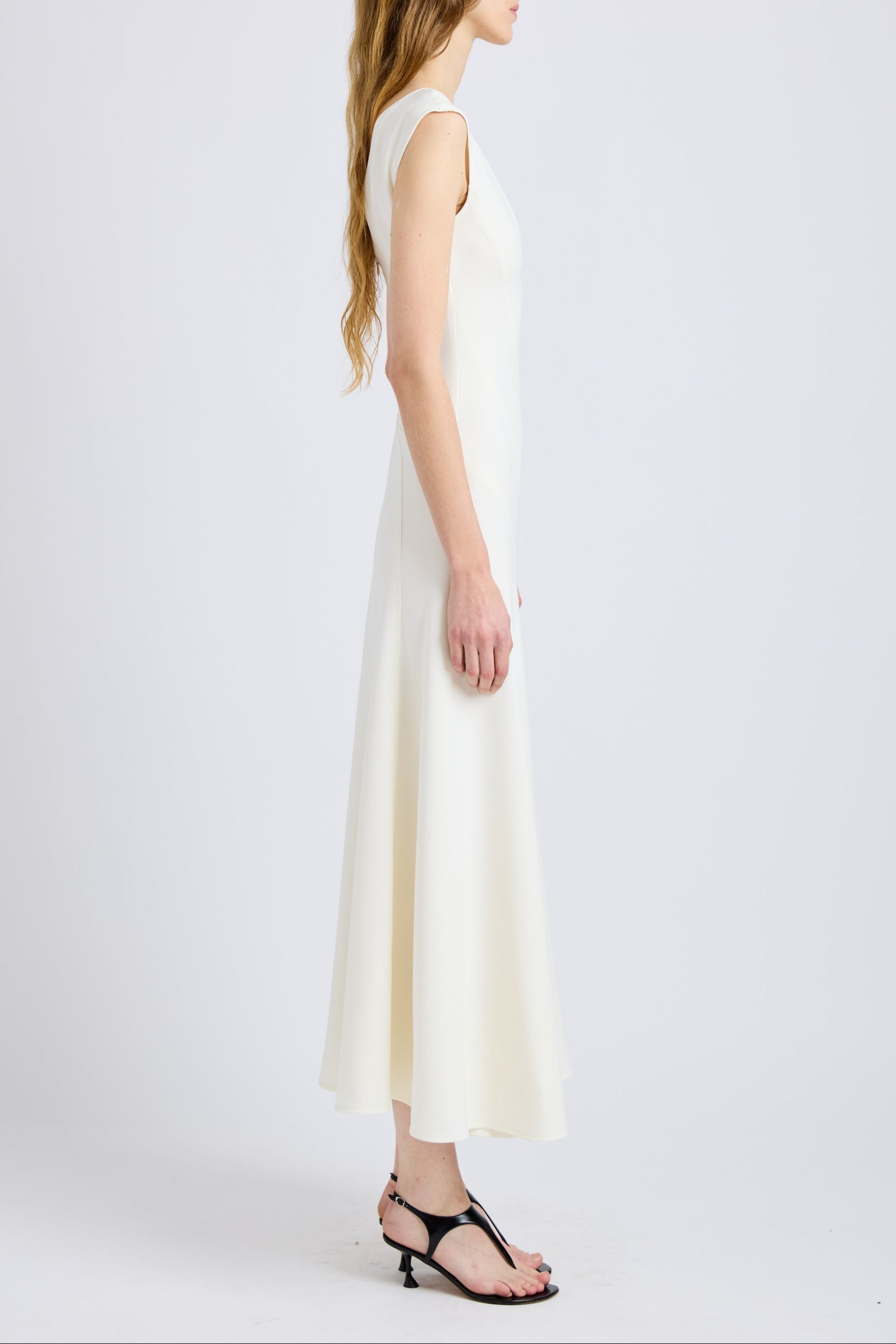 Romana Dress in Matte Double Crepe