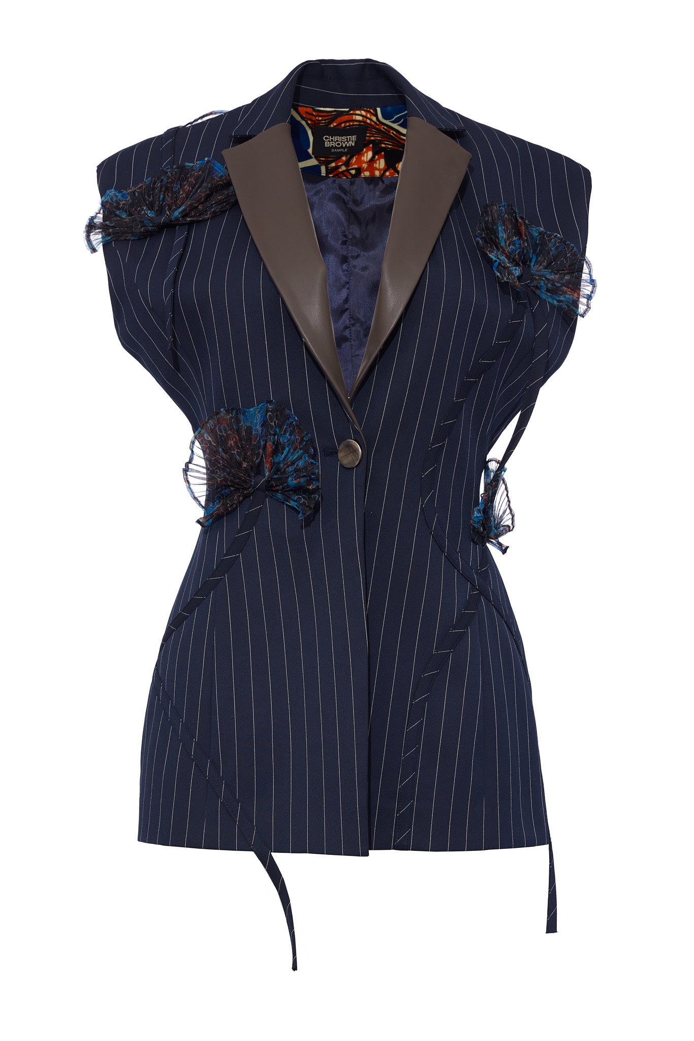 Gia Navy Pinstripe Vest