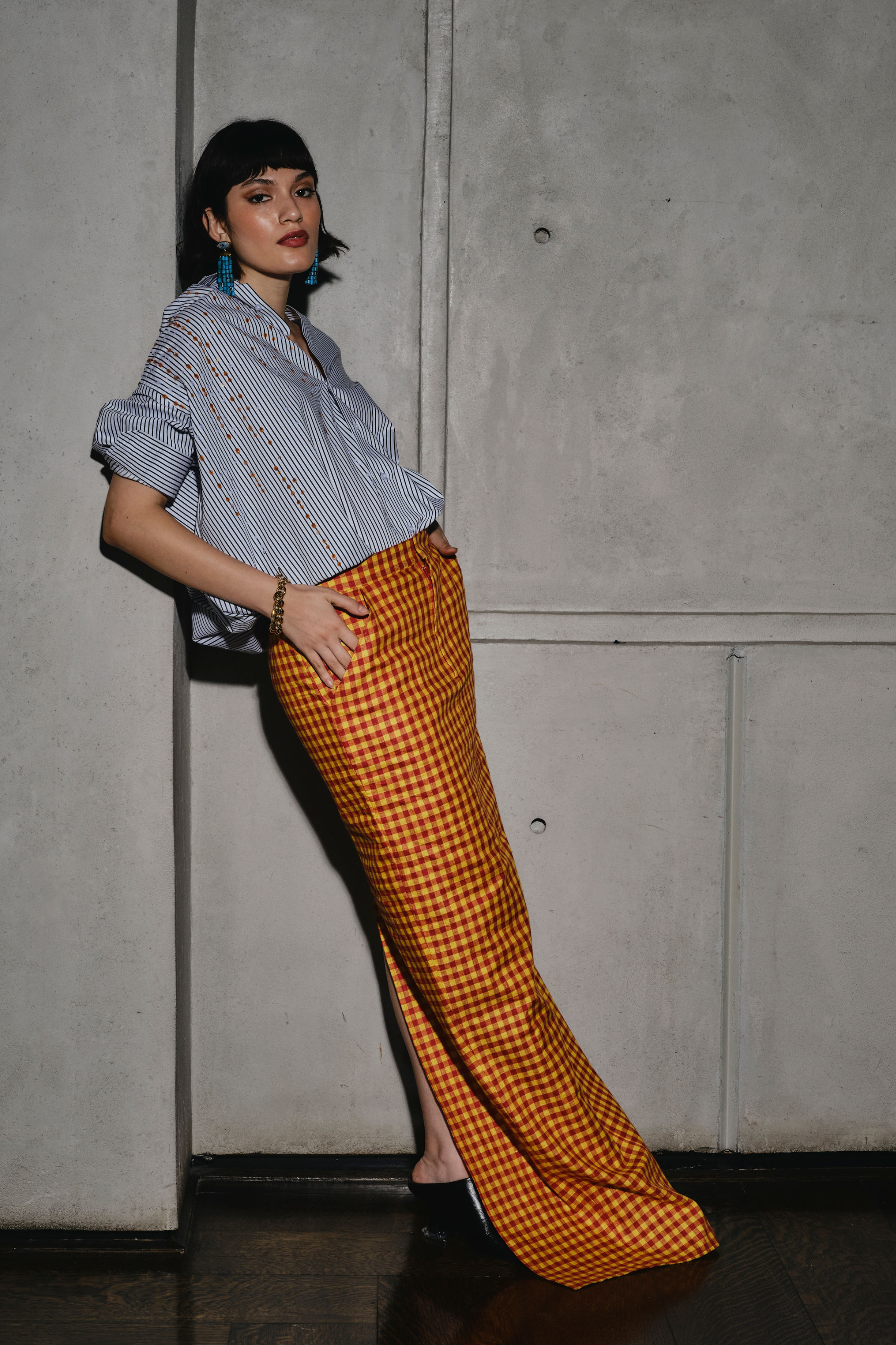 ZANKOV Luduvide Check Maxi Skirt