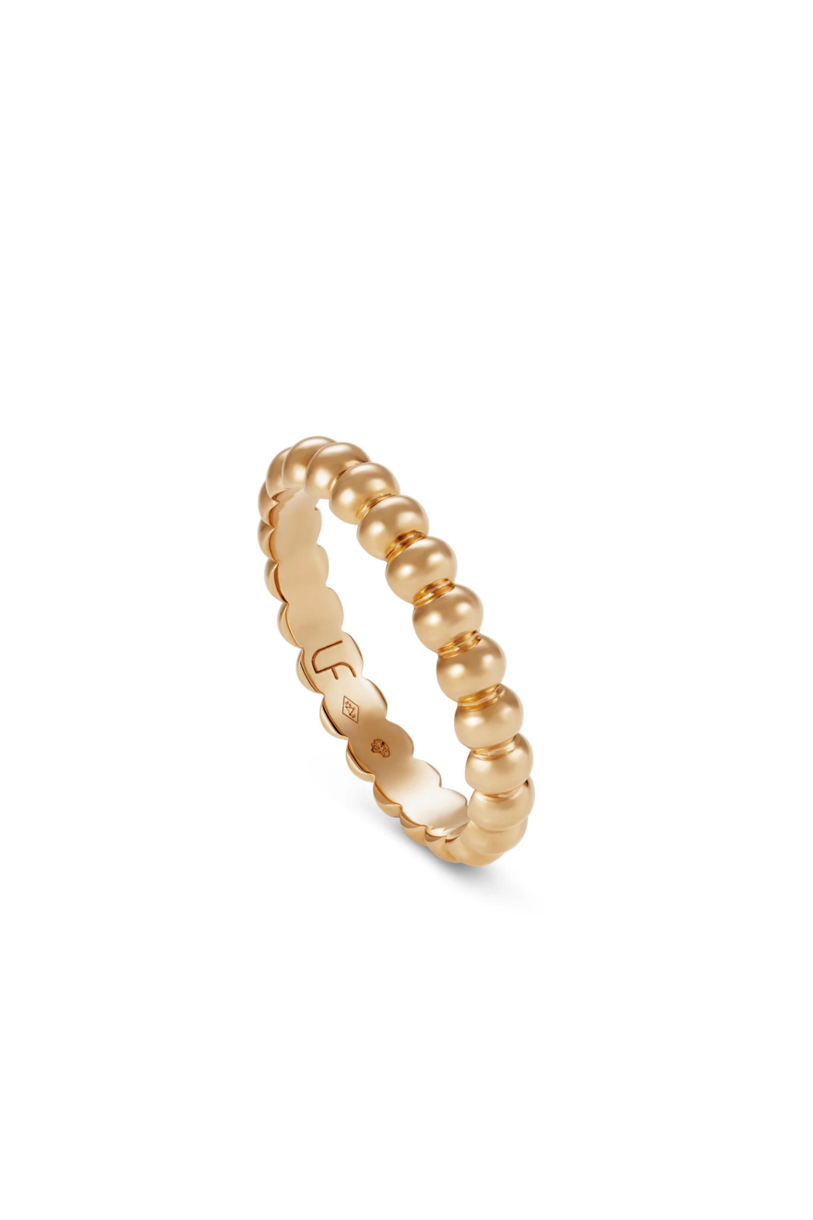 Beaded Thick 18K Rose Gold Satin Ring