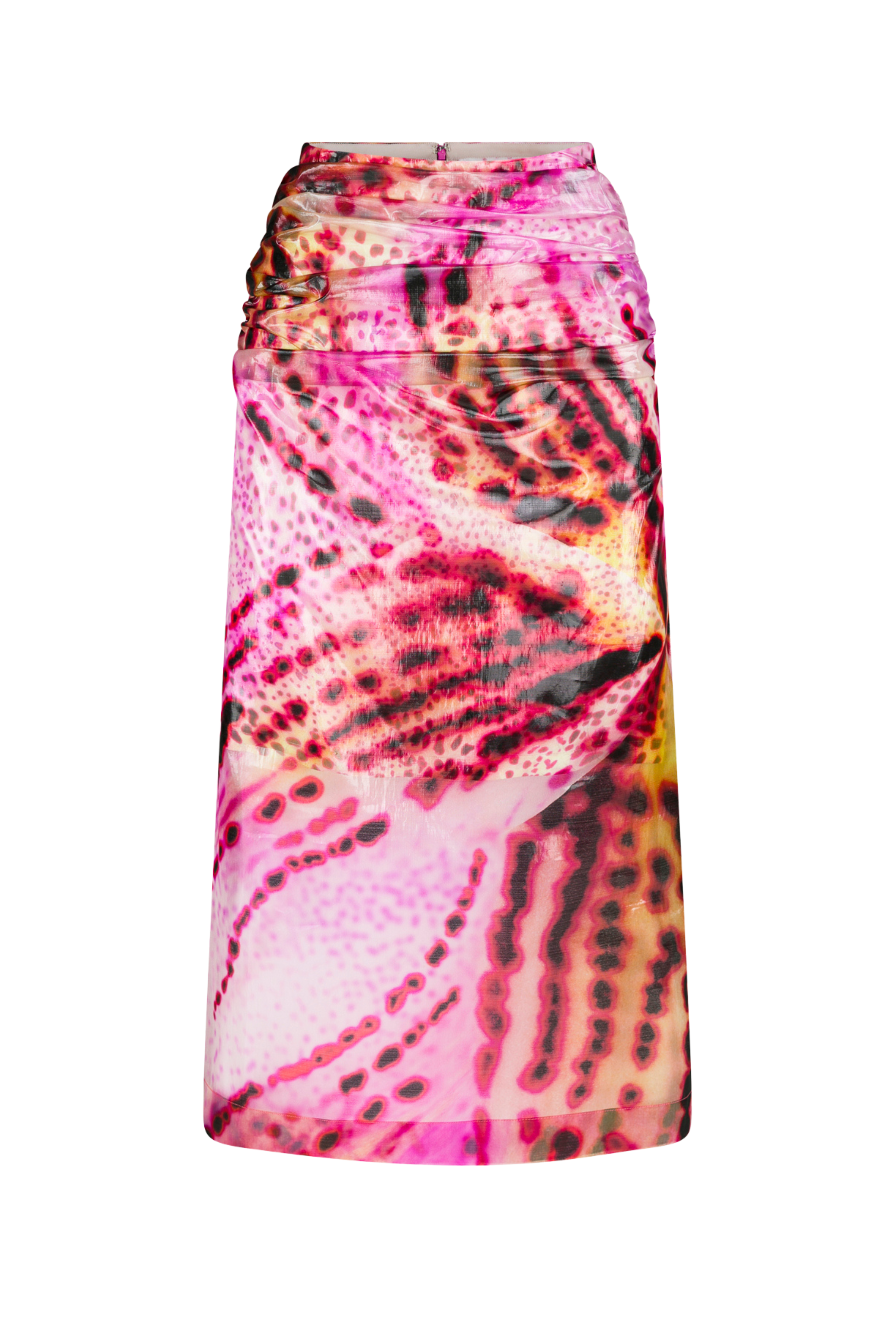 DRIES VAN NOTEN Sami Transparent Floral Print Skirt