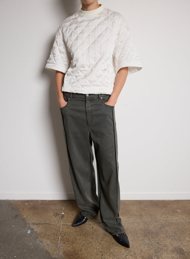 GARMENT DYED STRETCH TWILL TUCK PANT