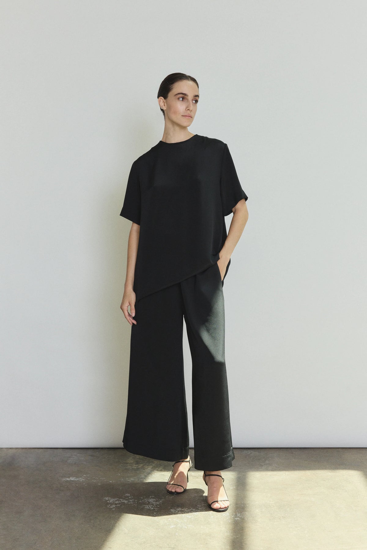 Alix Silk Crepe Pant - Black