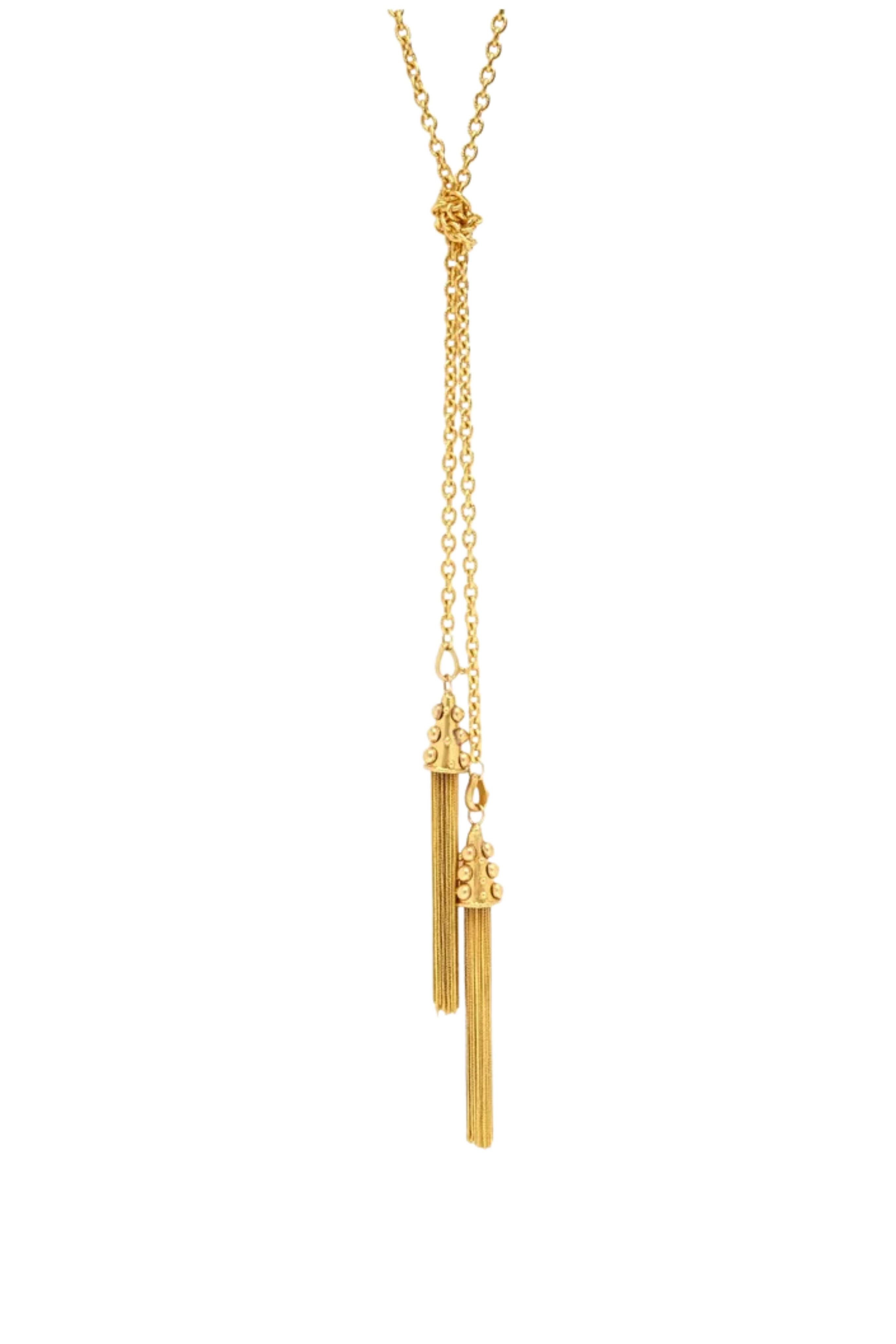 Two Pompons Gold Necklace