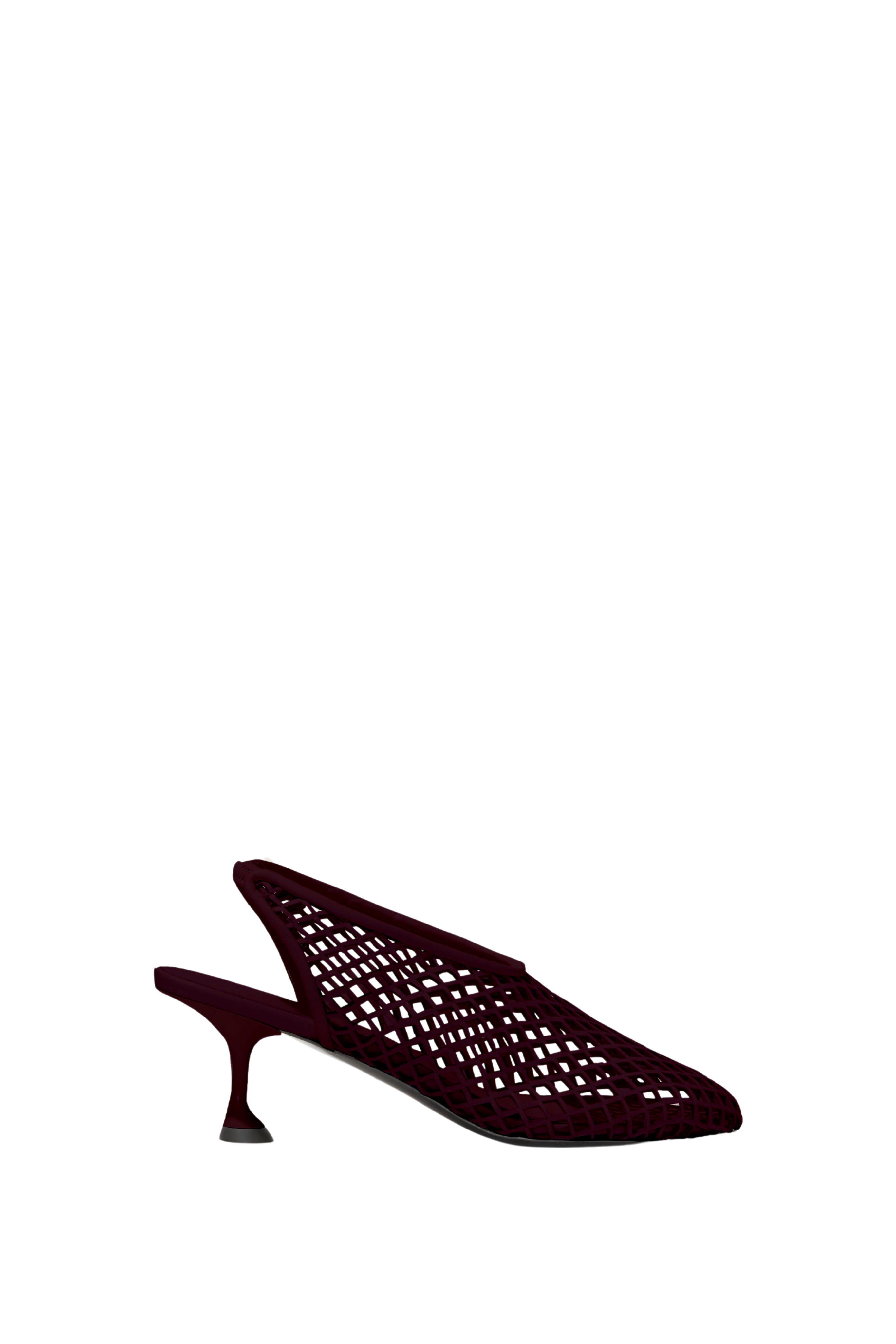 Tee Perforated Slingback Pumps in Currant